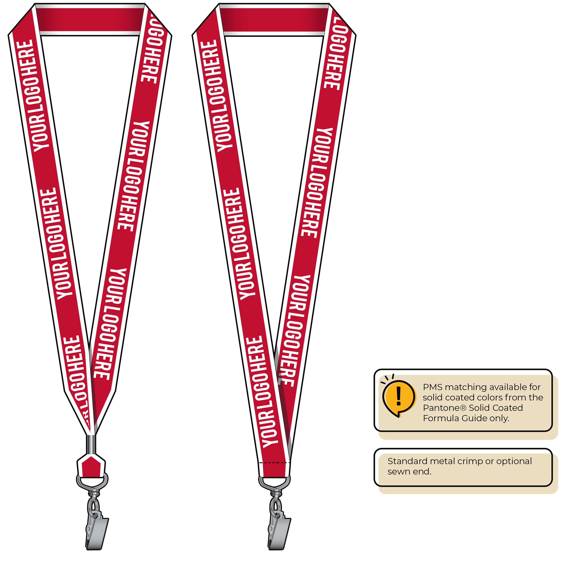 BHW014 | 1" White Border Silkscreen Lanyards
