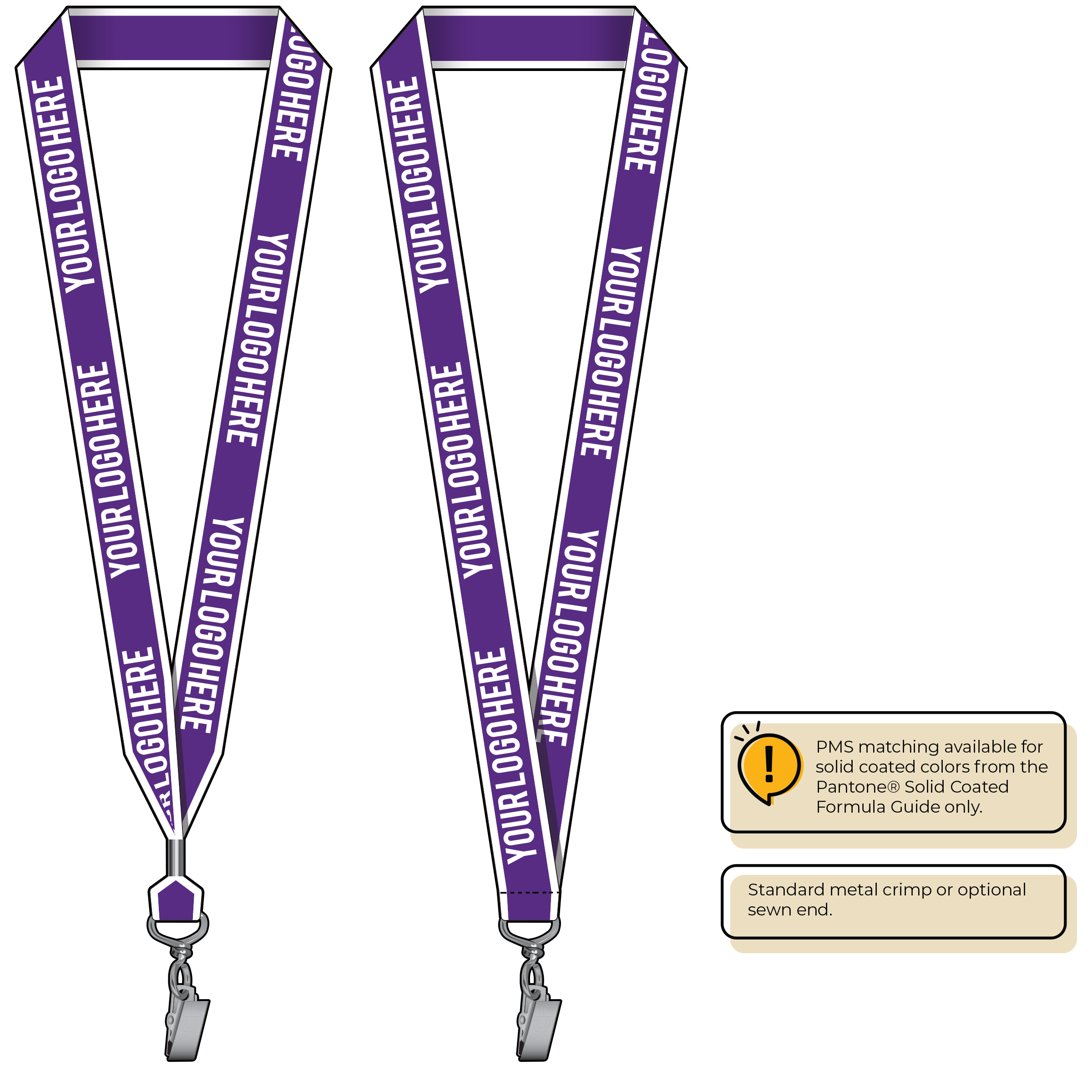 BHW014 | 1" White Border Silkscreen Lanyards