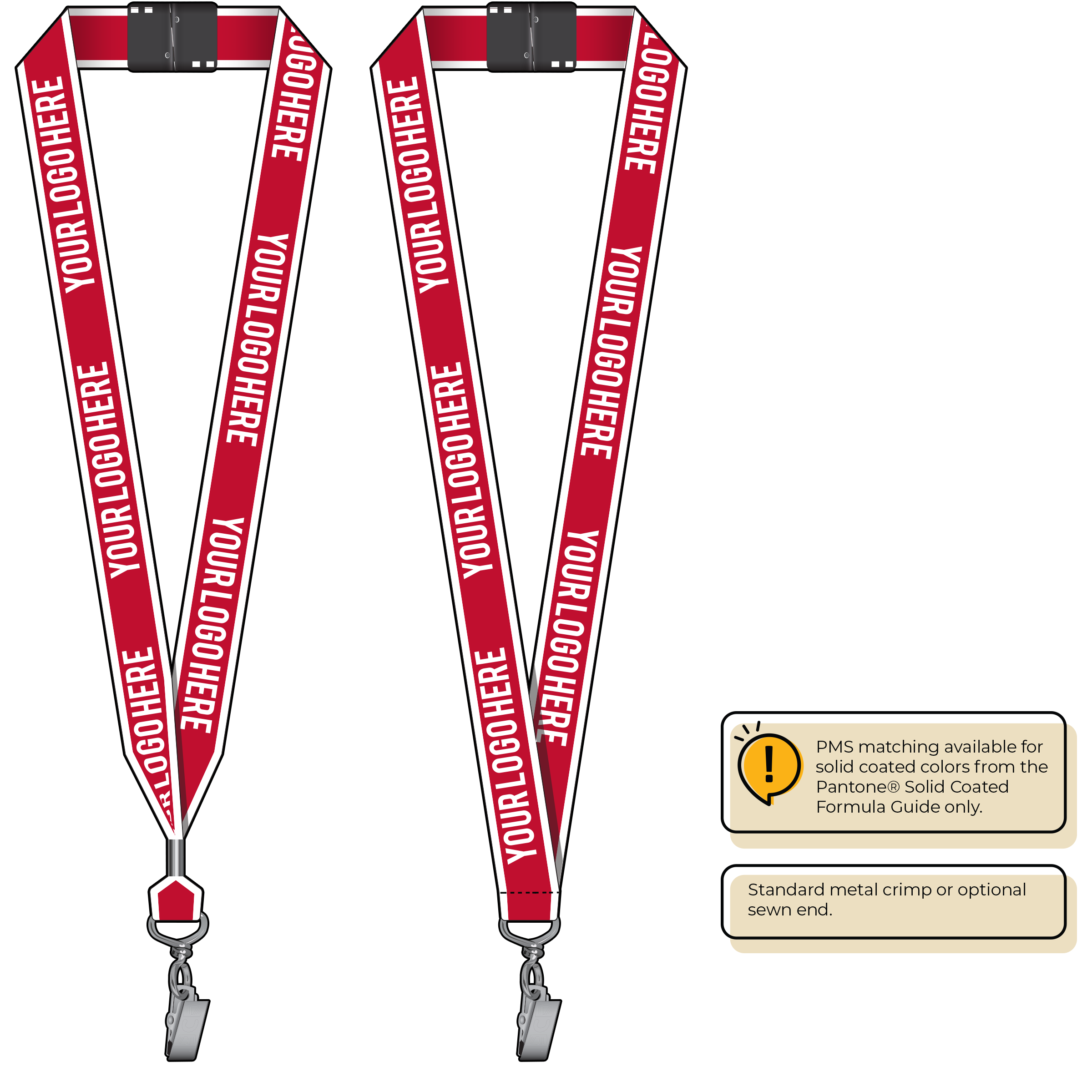 BHW014 | 1" White Border Silkscreen Lanyards
