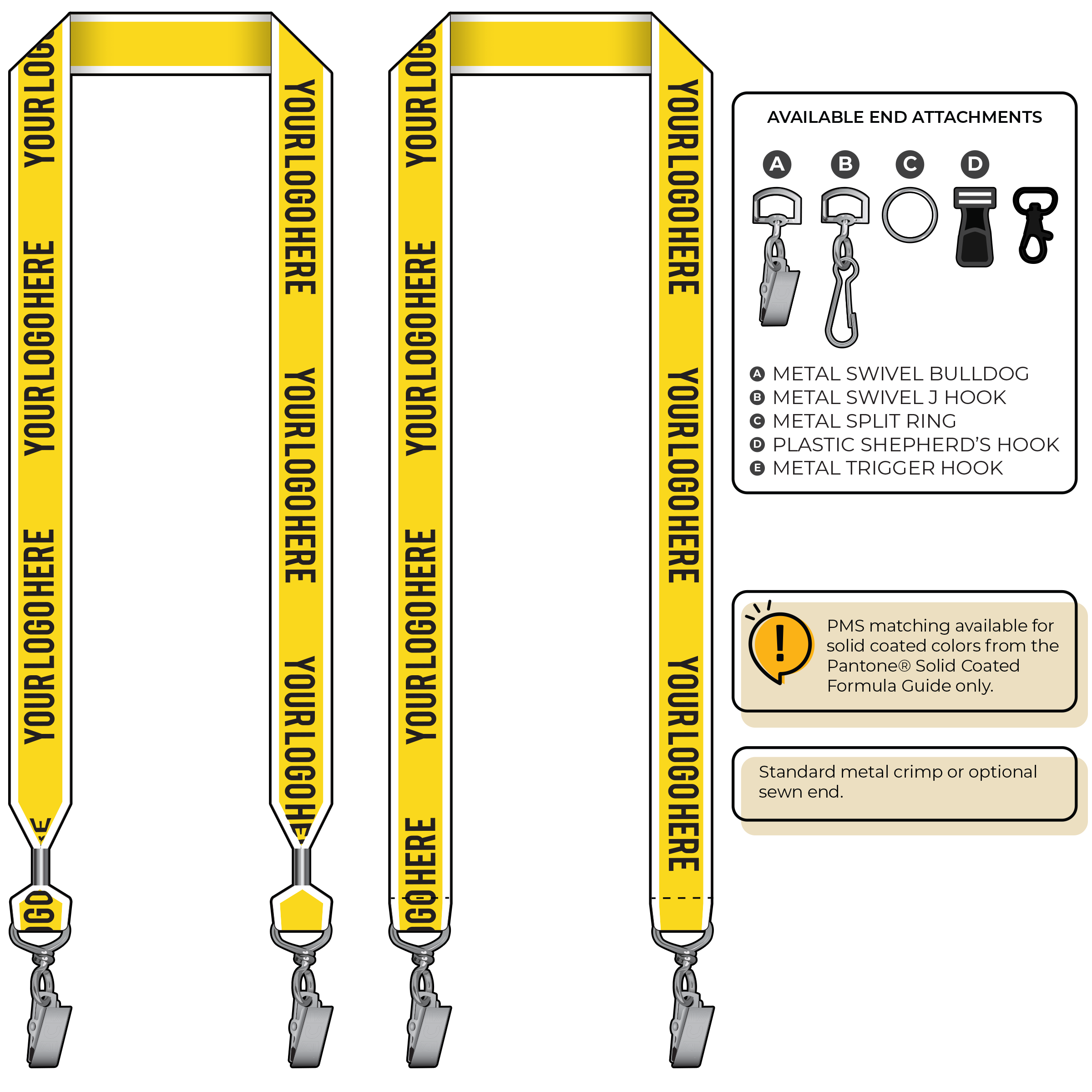 BHW014 | 1" White Border Silkscreen Lanyards