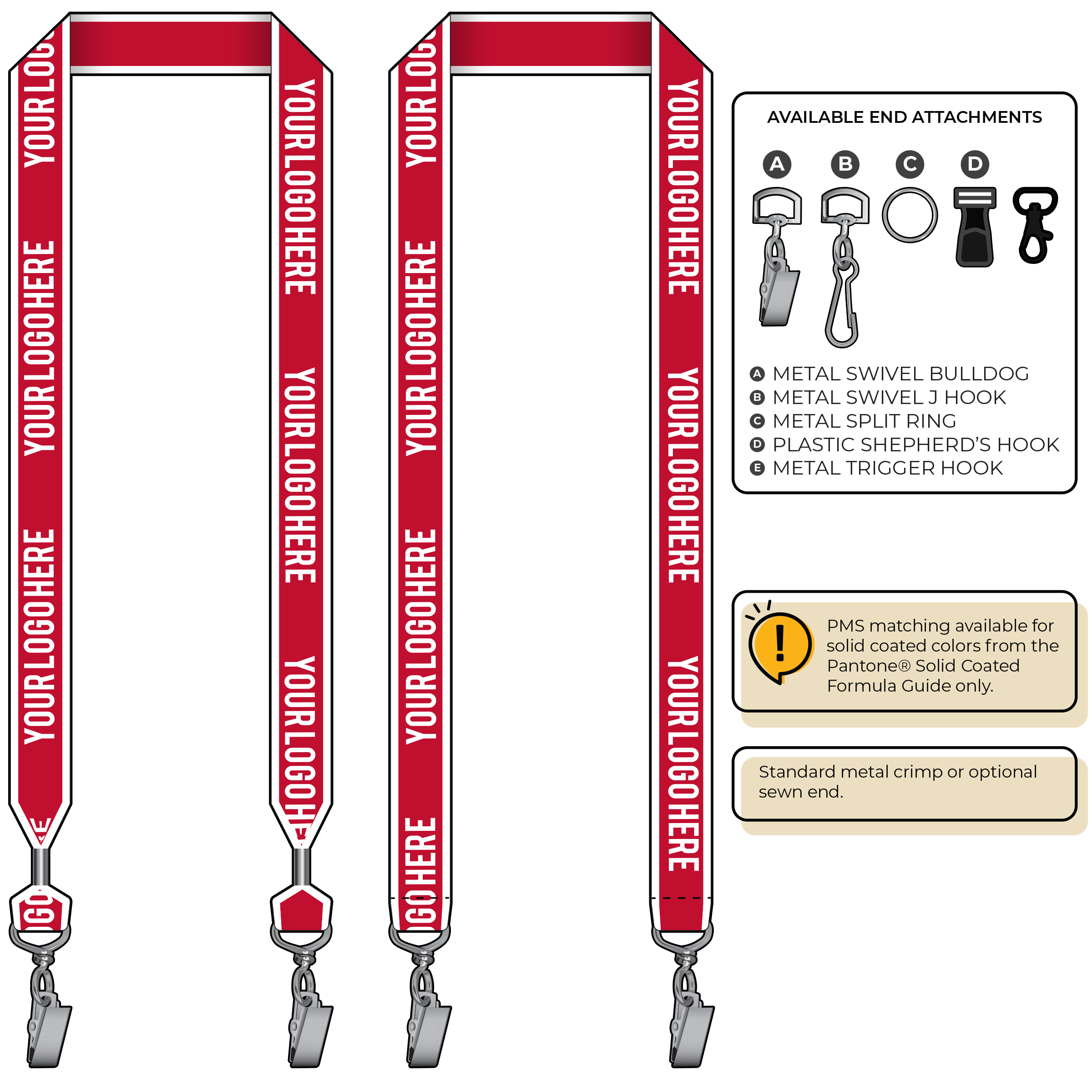 BHW014 | 1" White Border Silkscreen Lanyards