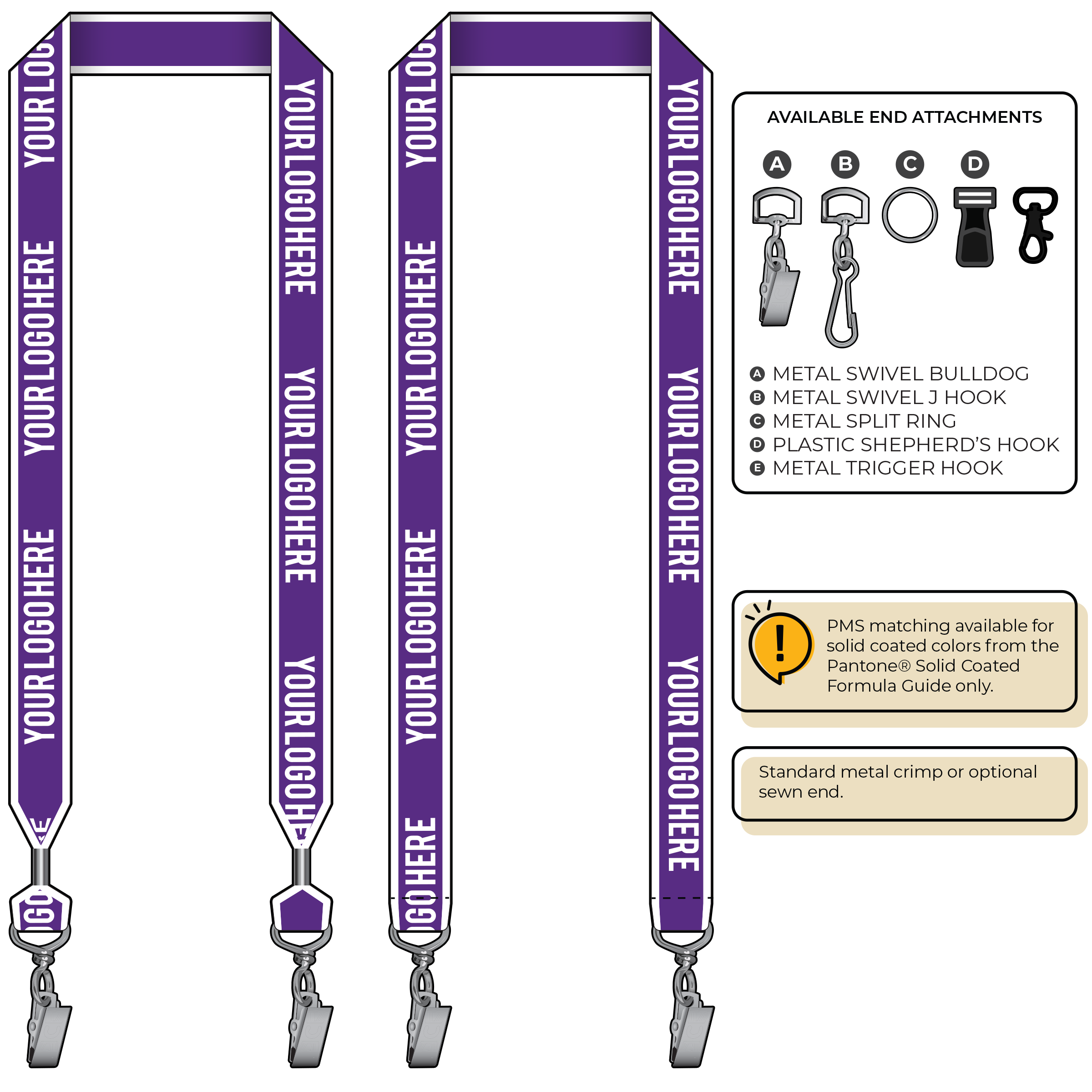 BHW014 | 1" White Border Silkscreen Lanyards