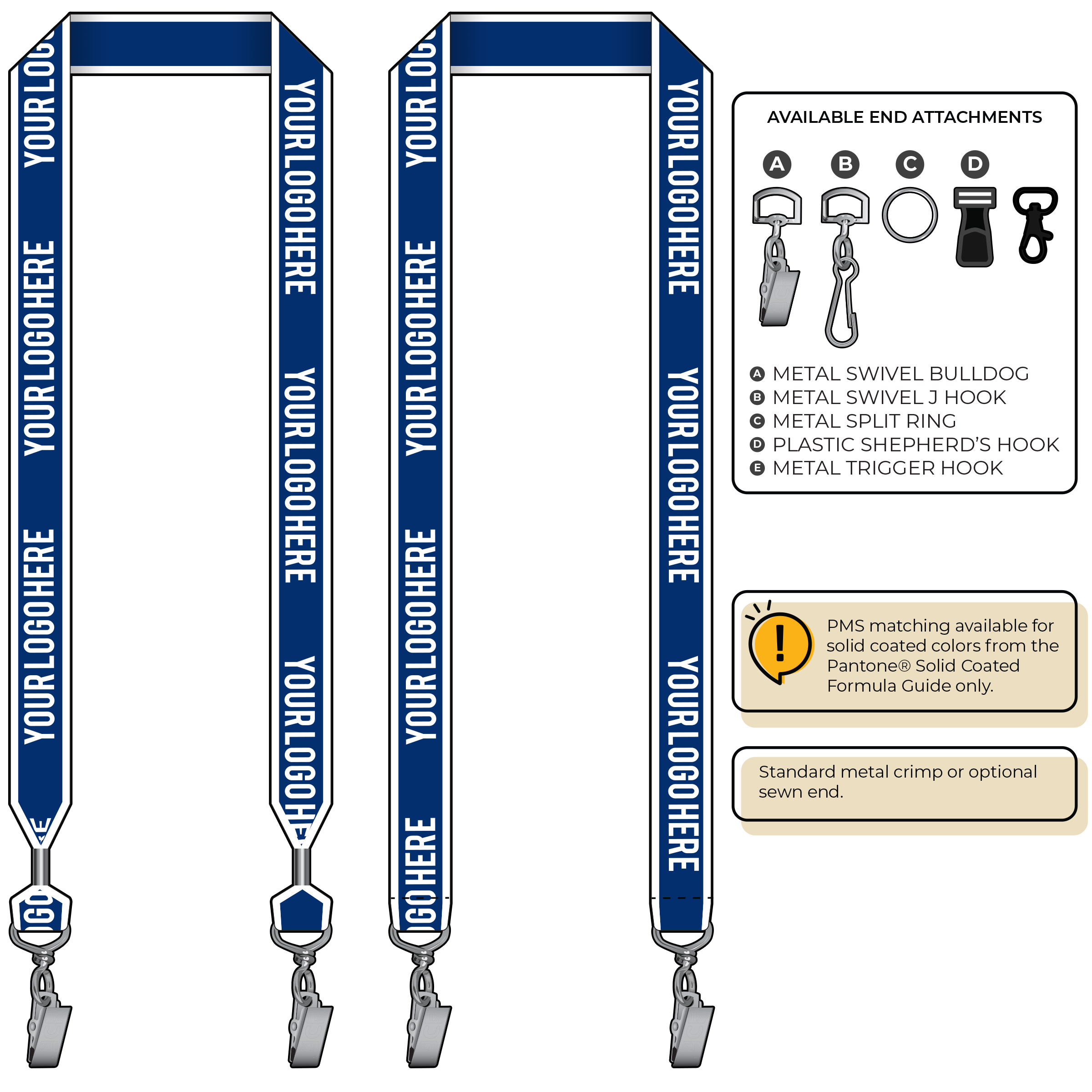 BHW014 | 1" White Border Silkscreen Lanyards
