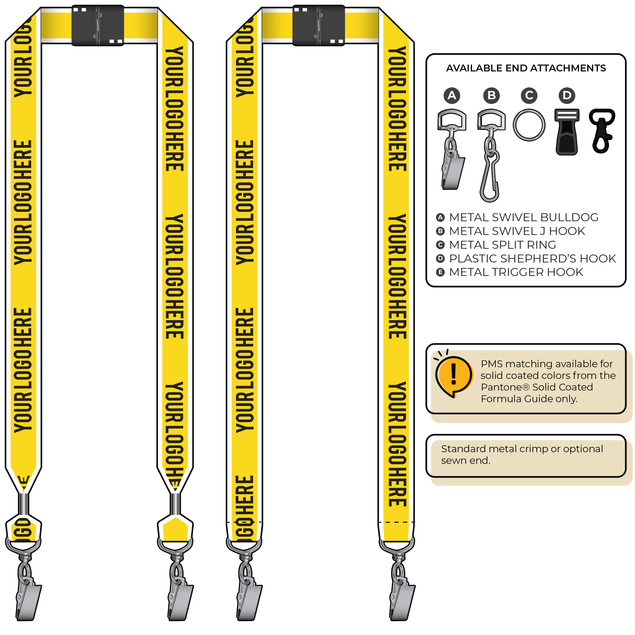 BHW014 | 1" White Border Silkscreen Lanyards