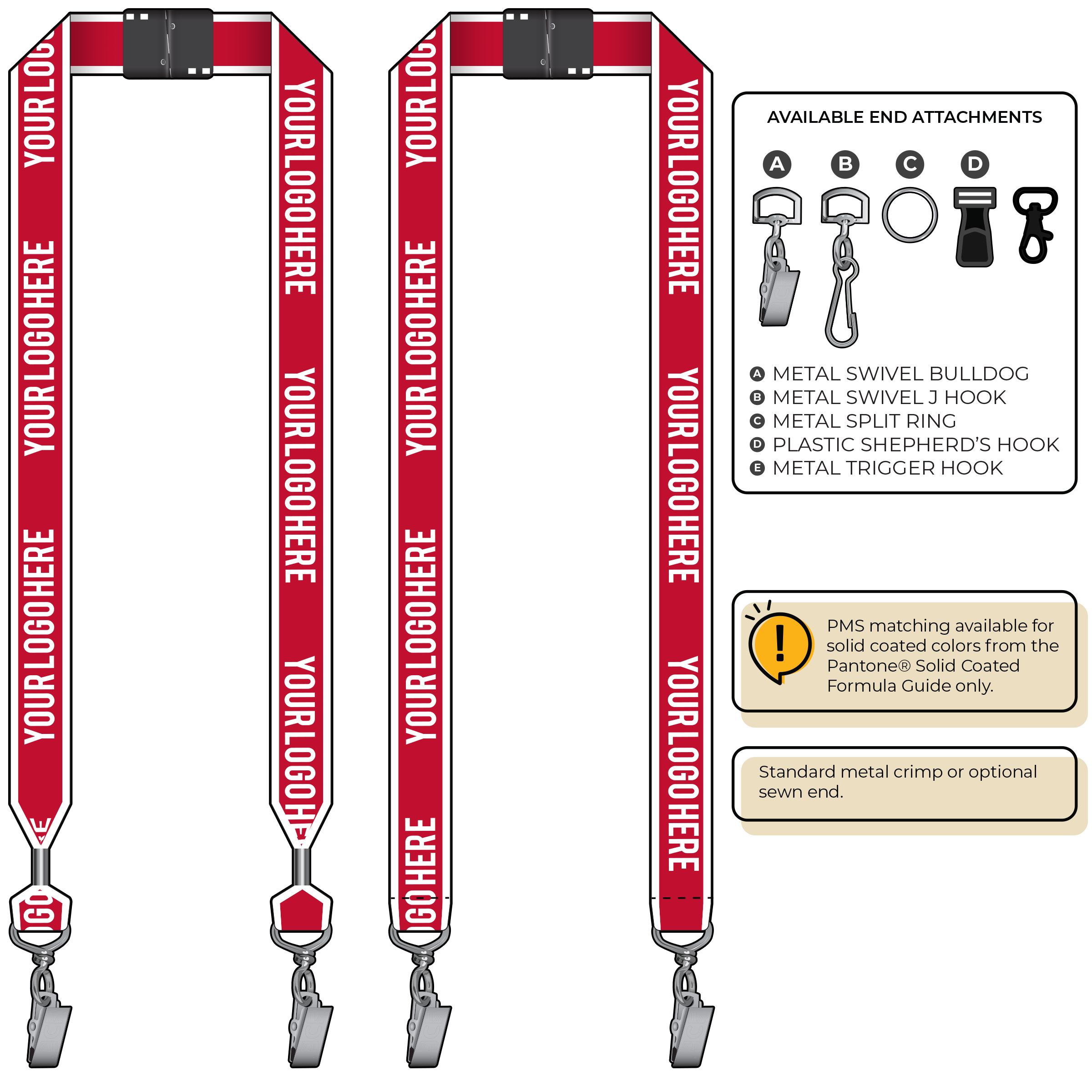 BHW014 | 1" White Border Silkscreen Lanyards