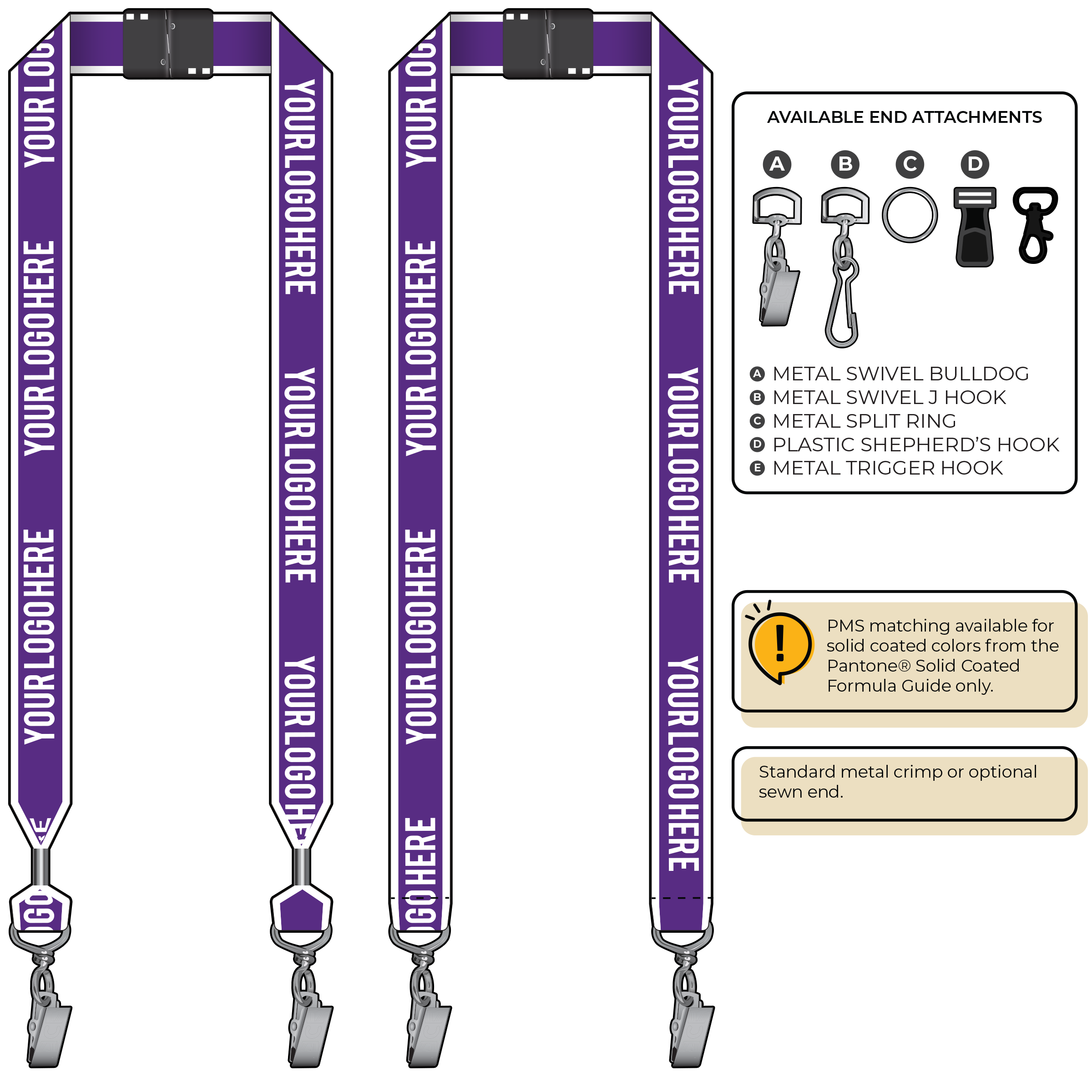 BHW014 | 1" White Border Silkscreen Lanyards