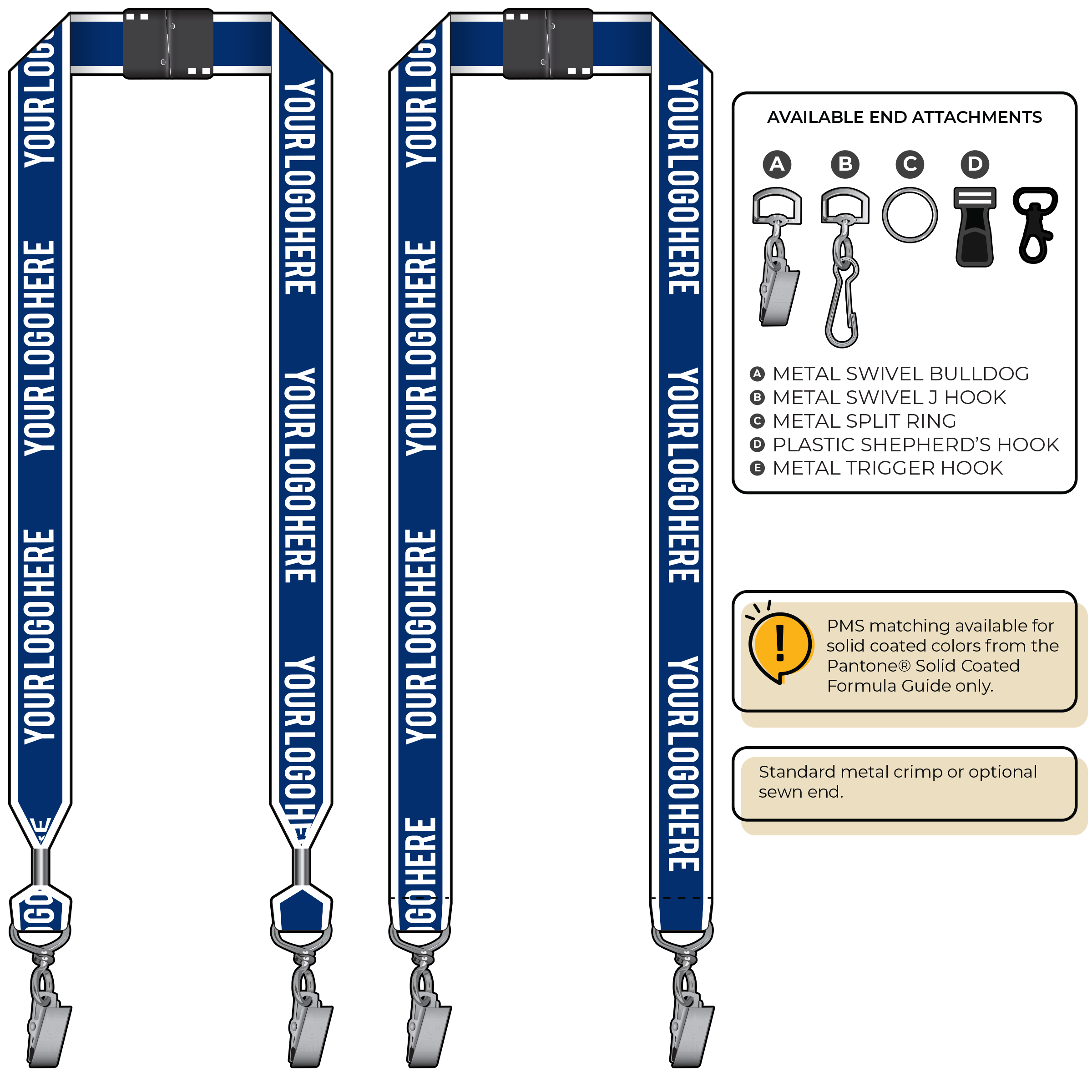 BHW014 | 1" White Border Silkscreen Lanyards