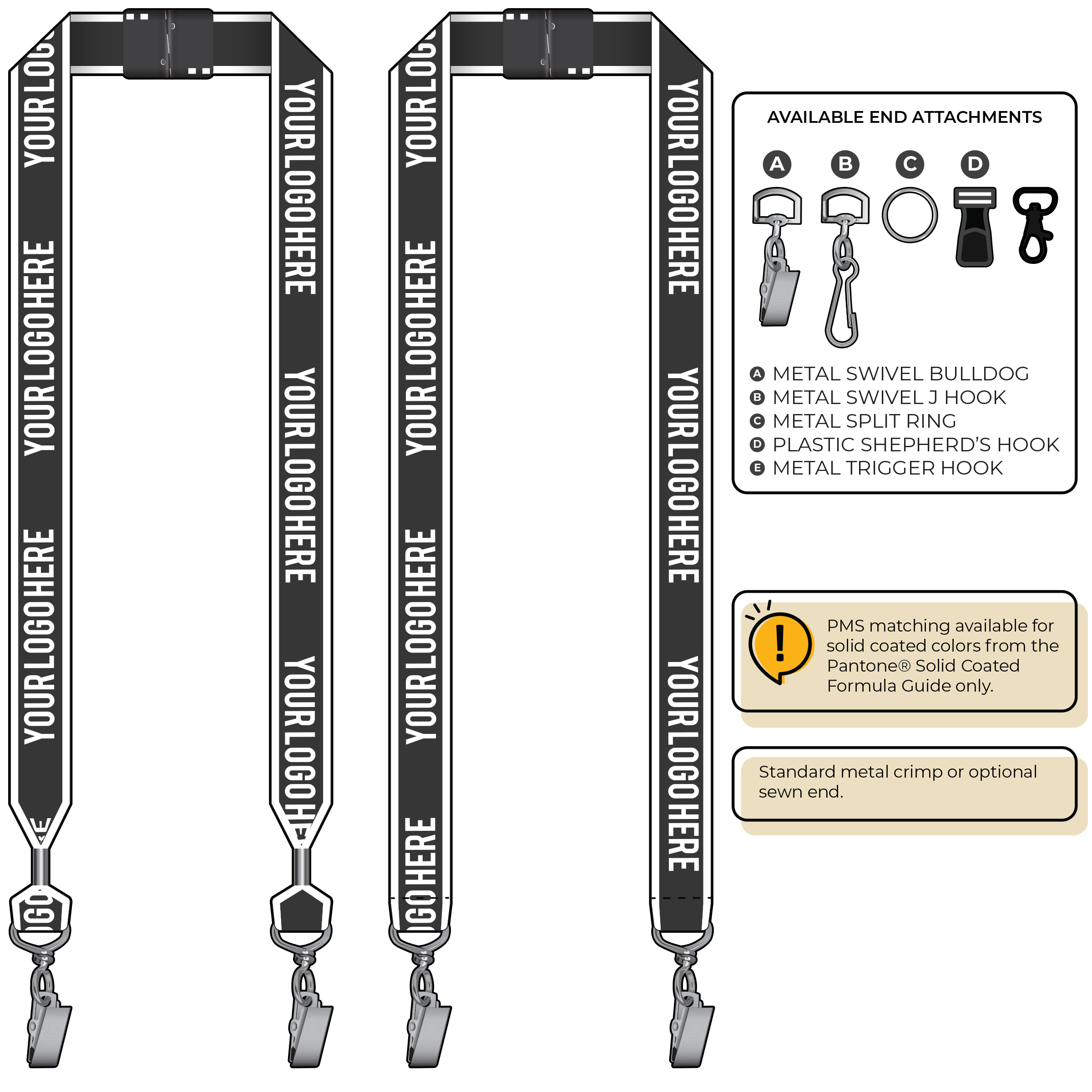 BHW014 | 1" White Border Silkscreen Lanyards