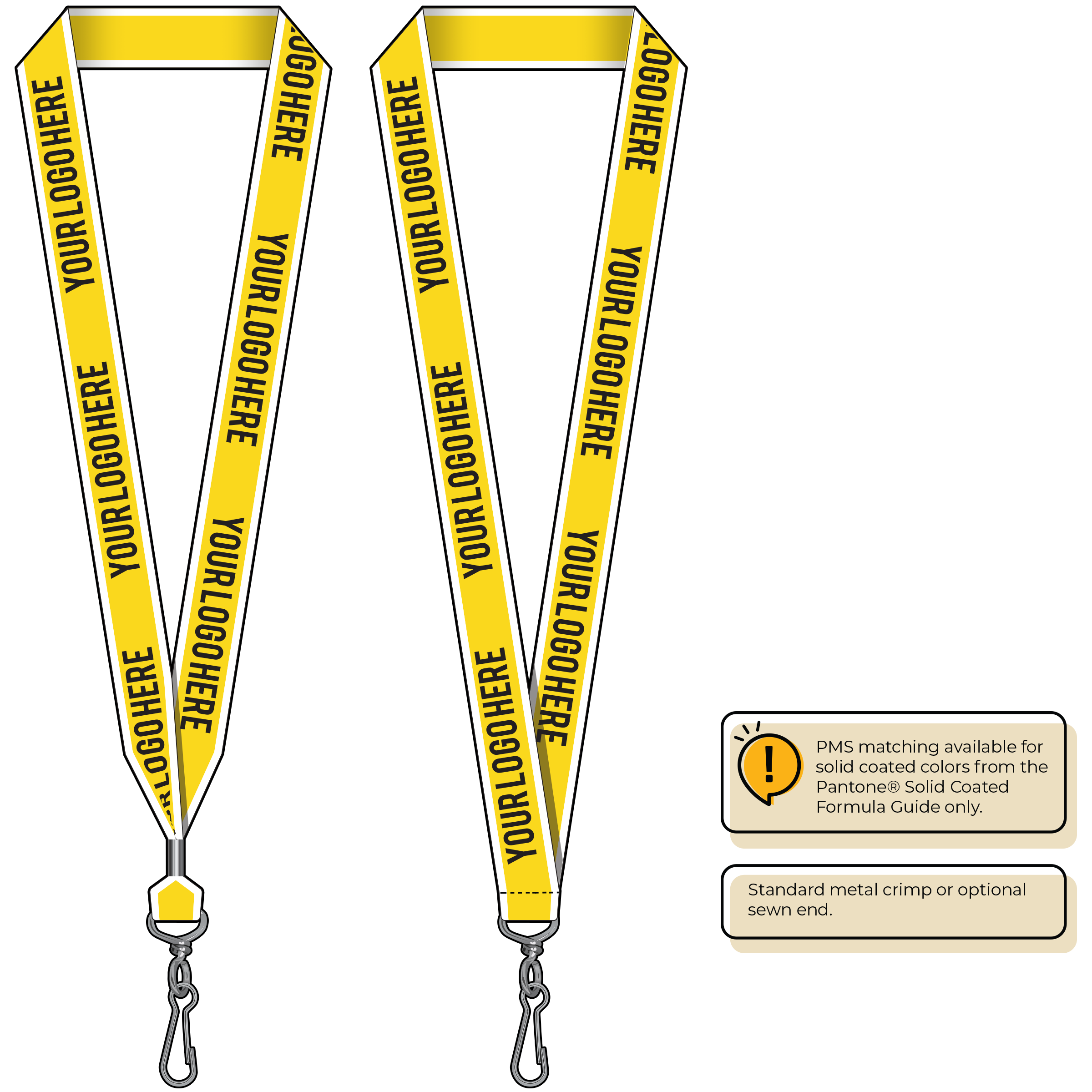 BHW014 | 1" White Border Silkscreen Lanyards