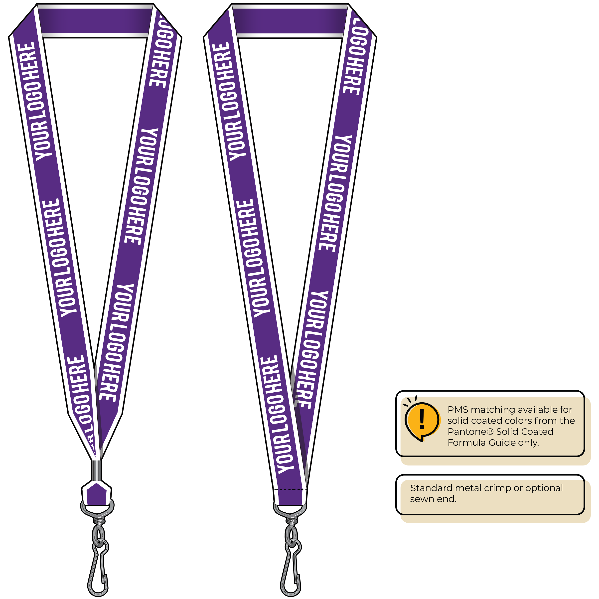 BHW014 | 1" White Border Silkscreen Lanyards