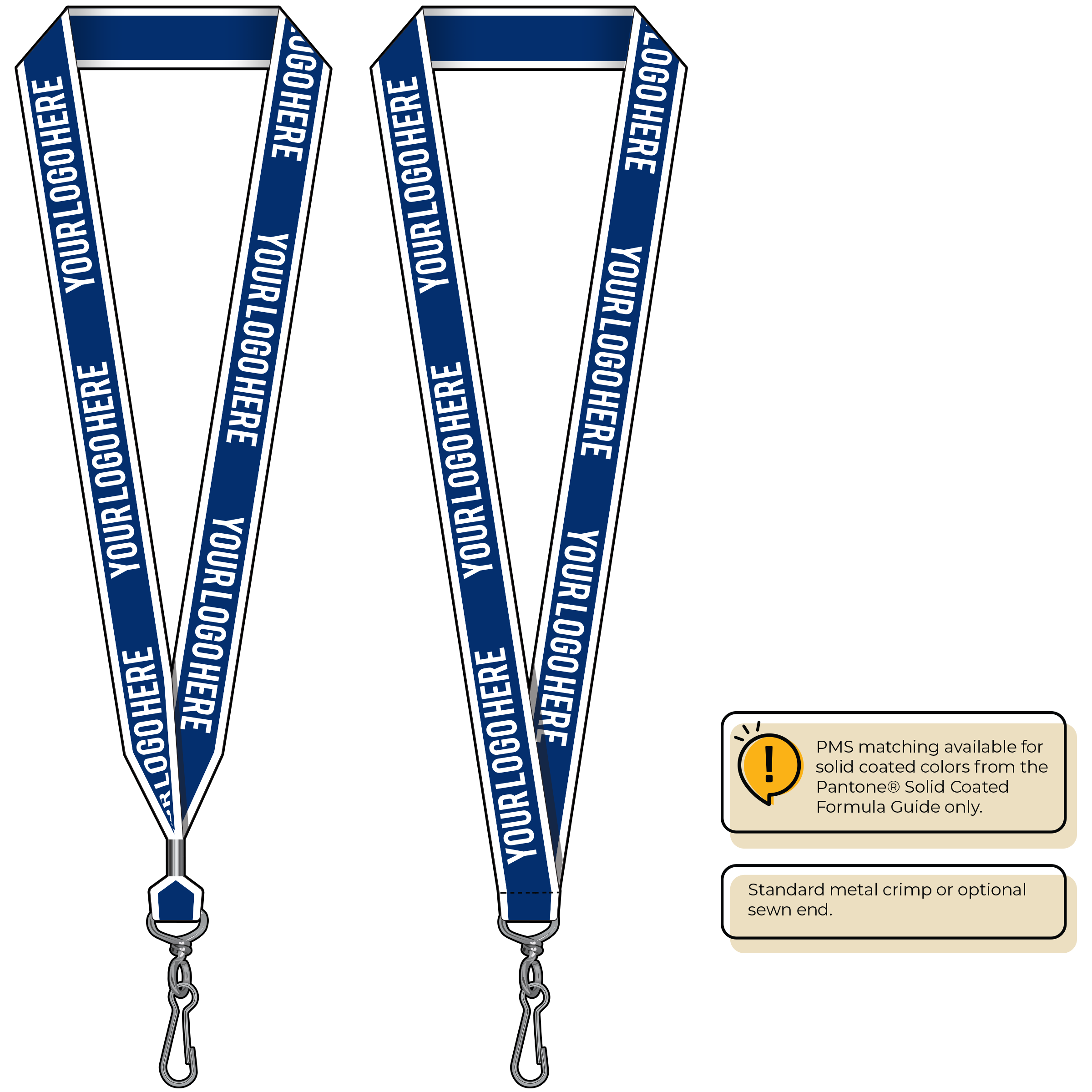 BHW014 | 1" White Border Silkscreen Lanyards