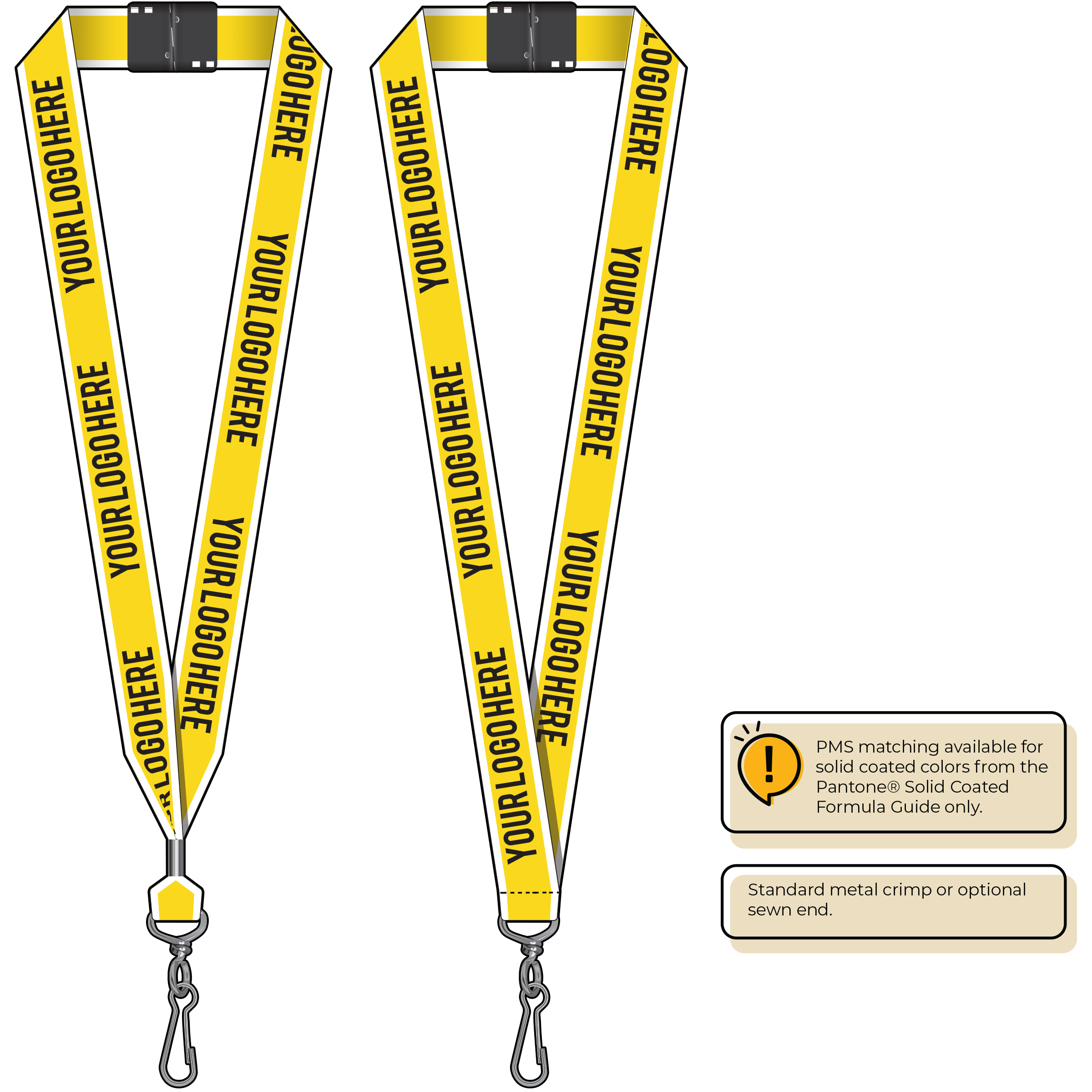 BHW014 | 1" White Border Silkscreen Lanyards