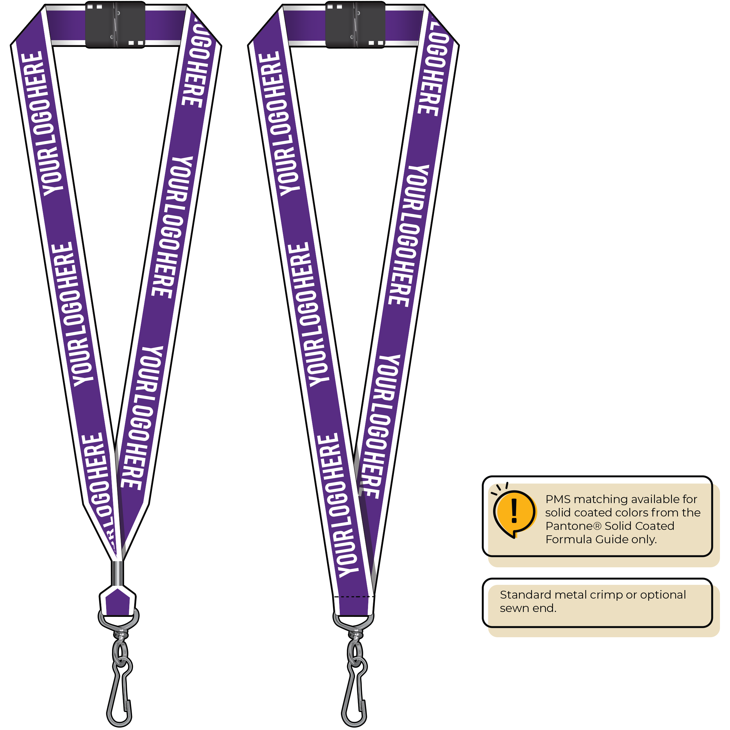BHW014 | 1" White Border Silkscreen Lanyards