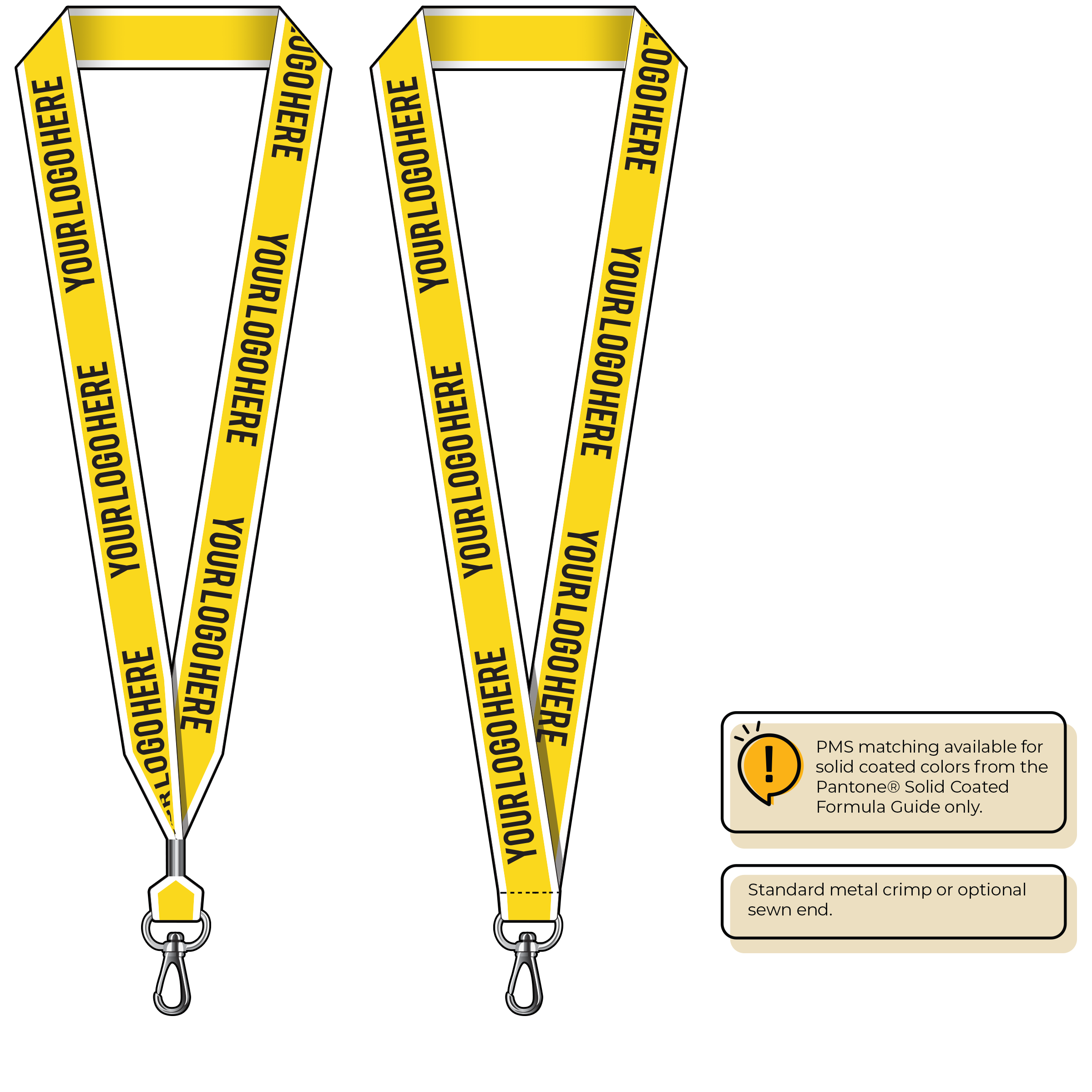 BHW014 | 1" White Border Silkscreen Lanyards
