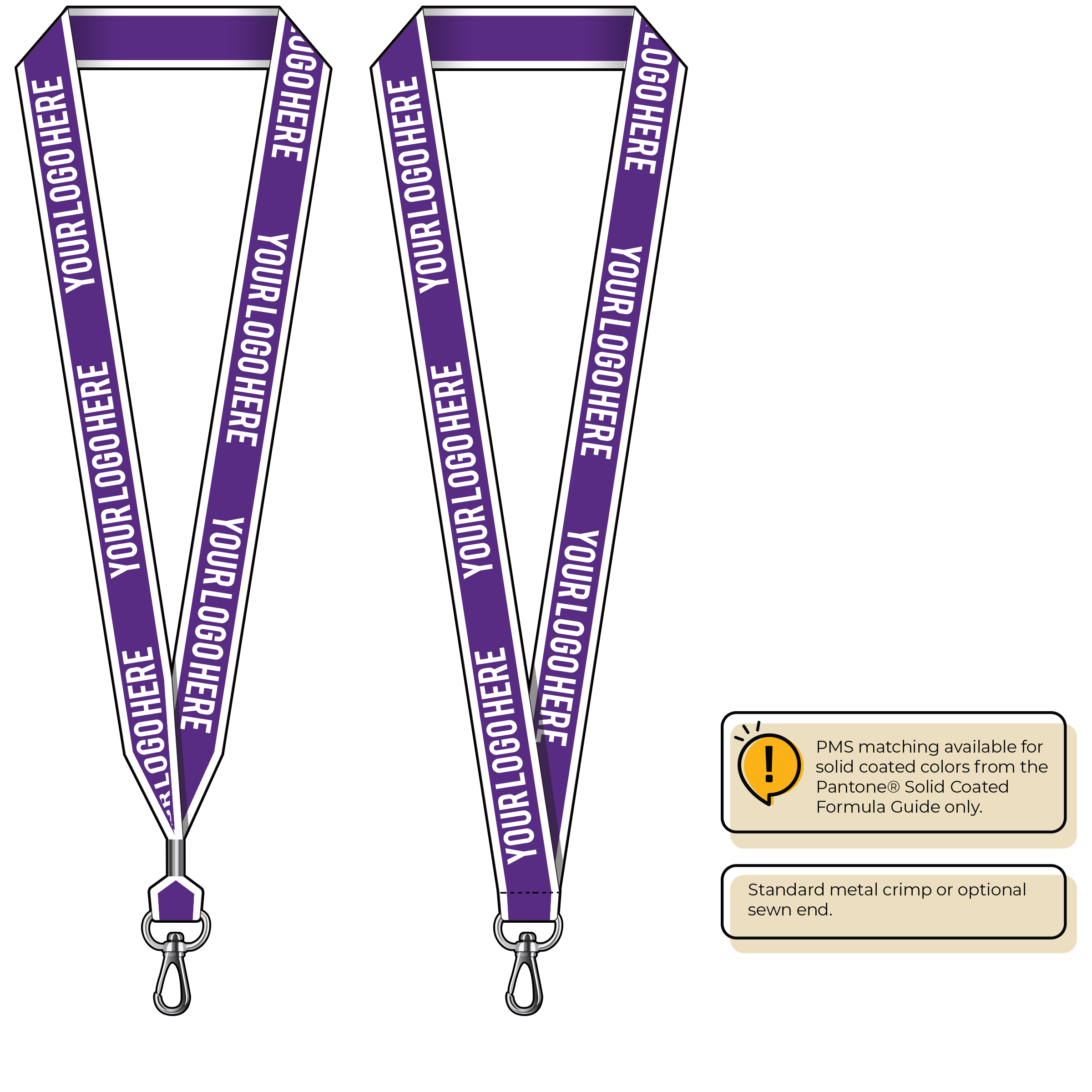 BHW014 | 1" White Border Silkscreen Lanyards