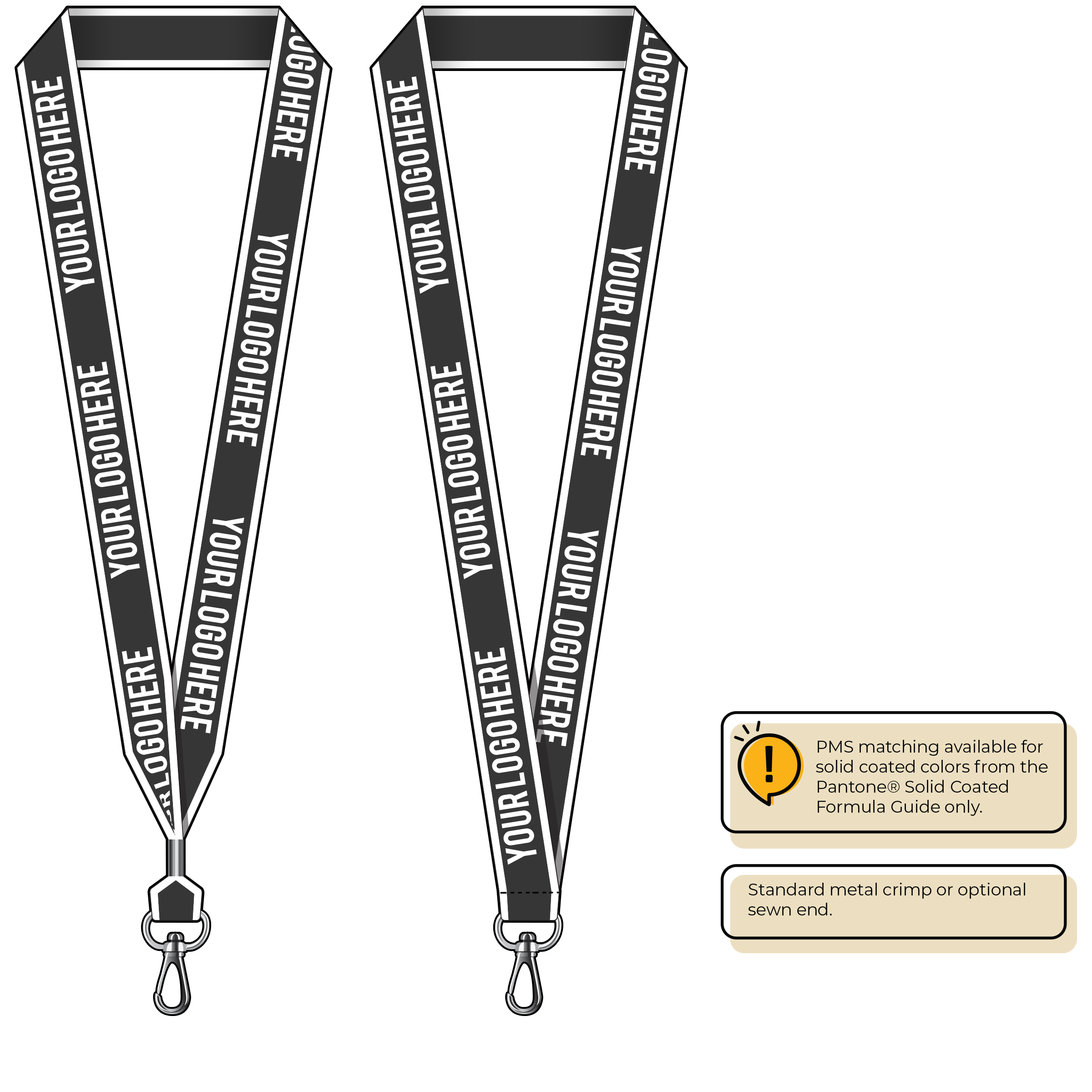 BHW014 | 1" White Border Silkscreen Lanyards