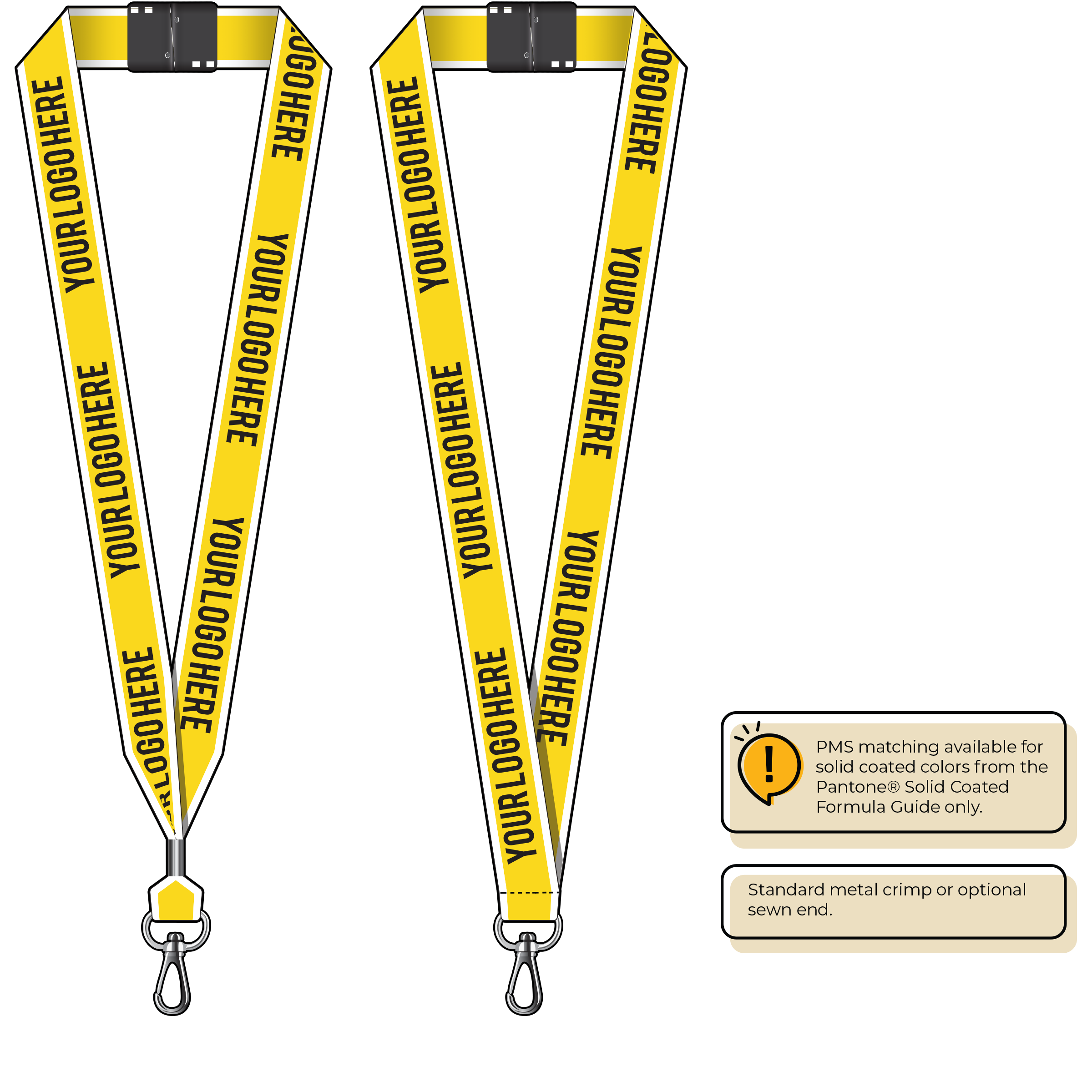 BHW014 | 1" White Border Silkscreen Lanyards