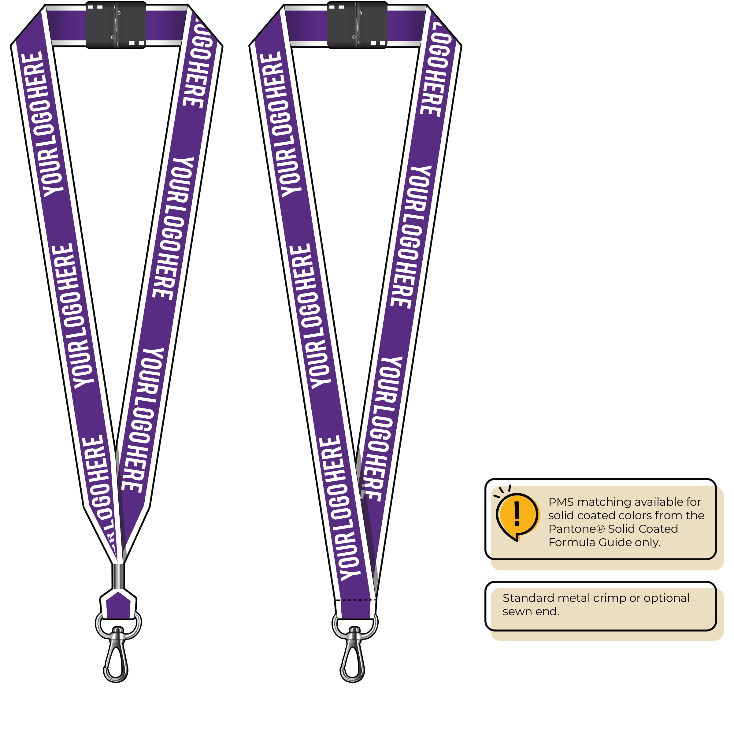BHW014 | 1" White Border Silkscreen Lanyards