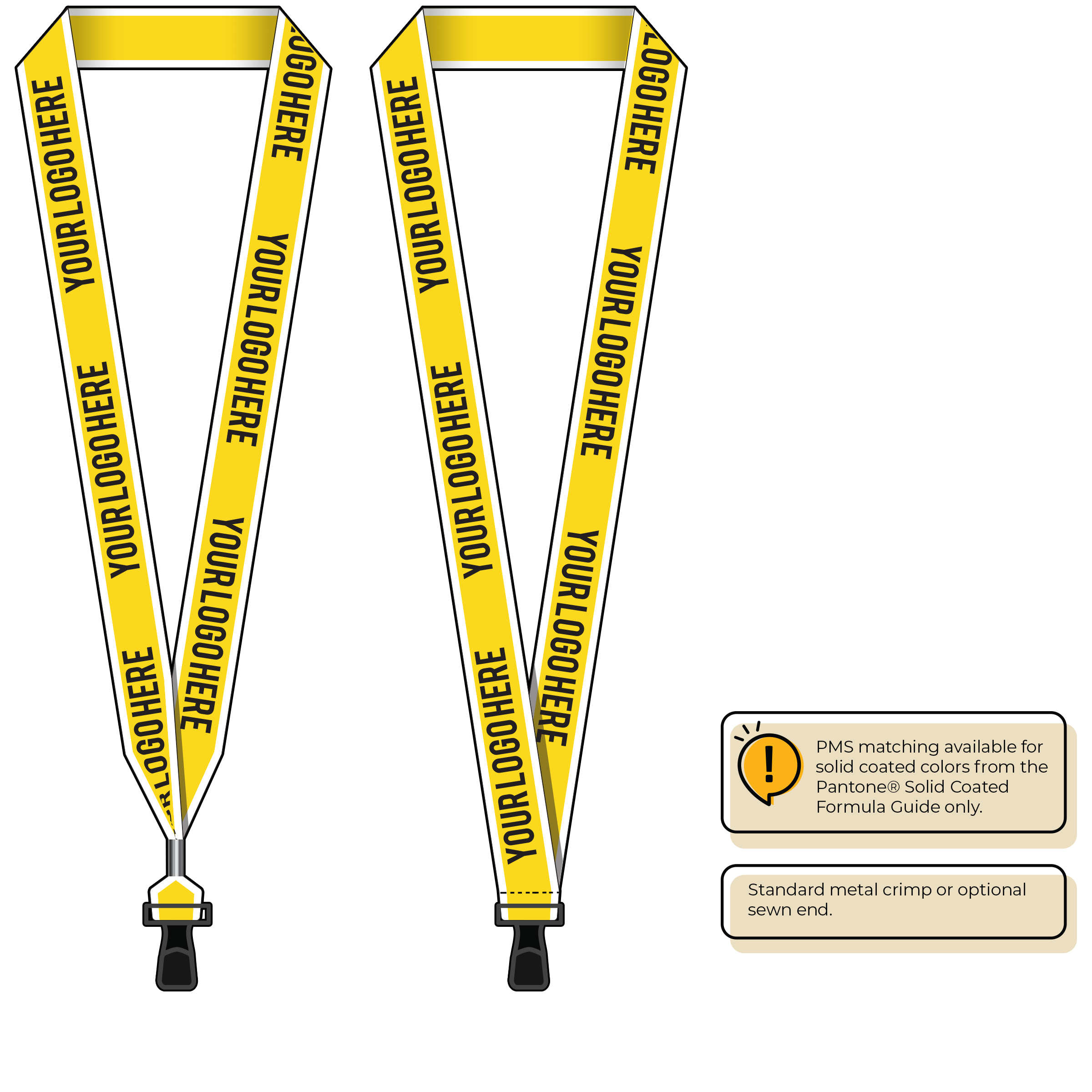BHW014 | 1" White Border Silkscreen Lanyards