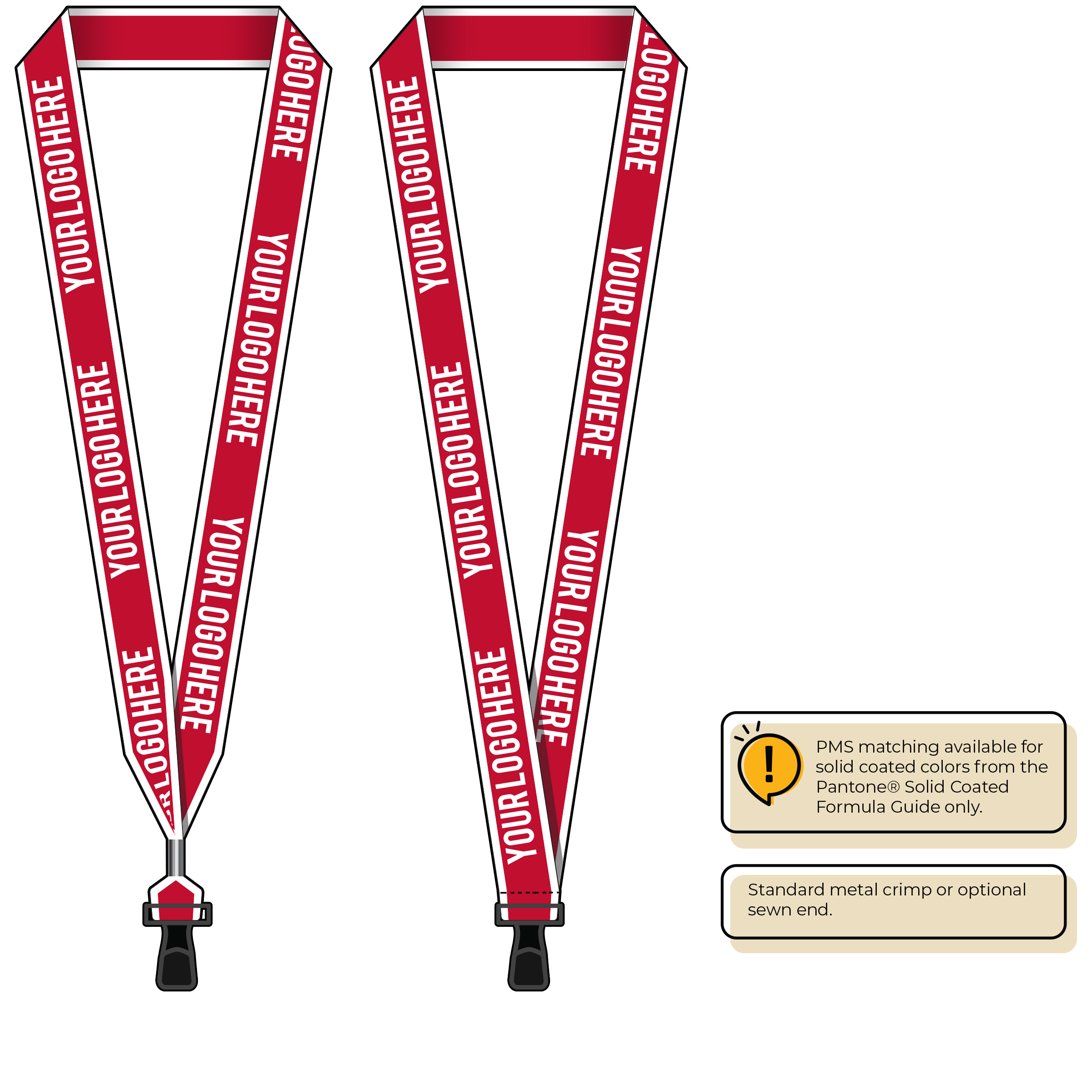 BHW014 | 1" White Border Silkscreen Lanyards