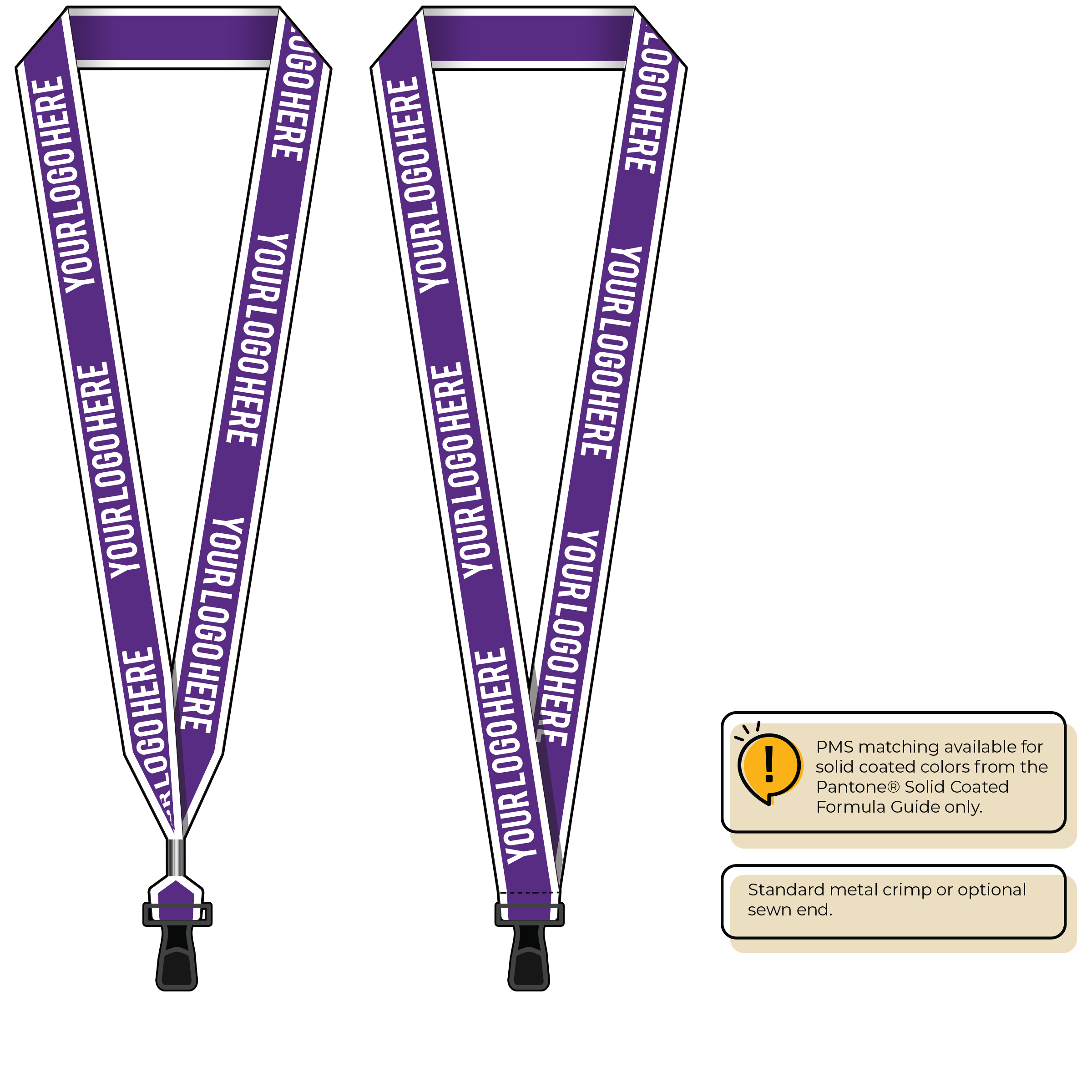 BHW014 | 1" White Border Silkscreen Lanyards