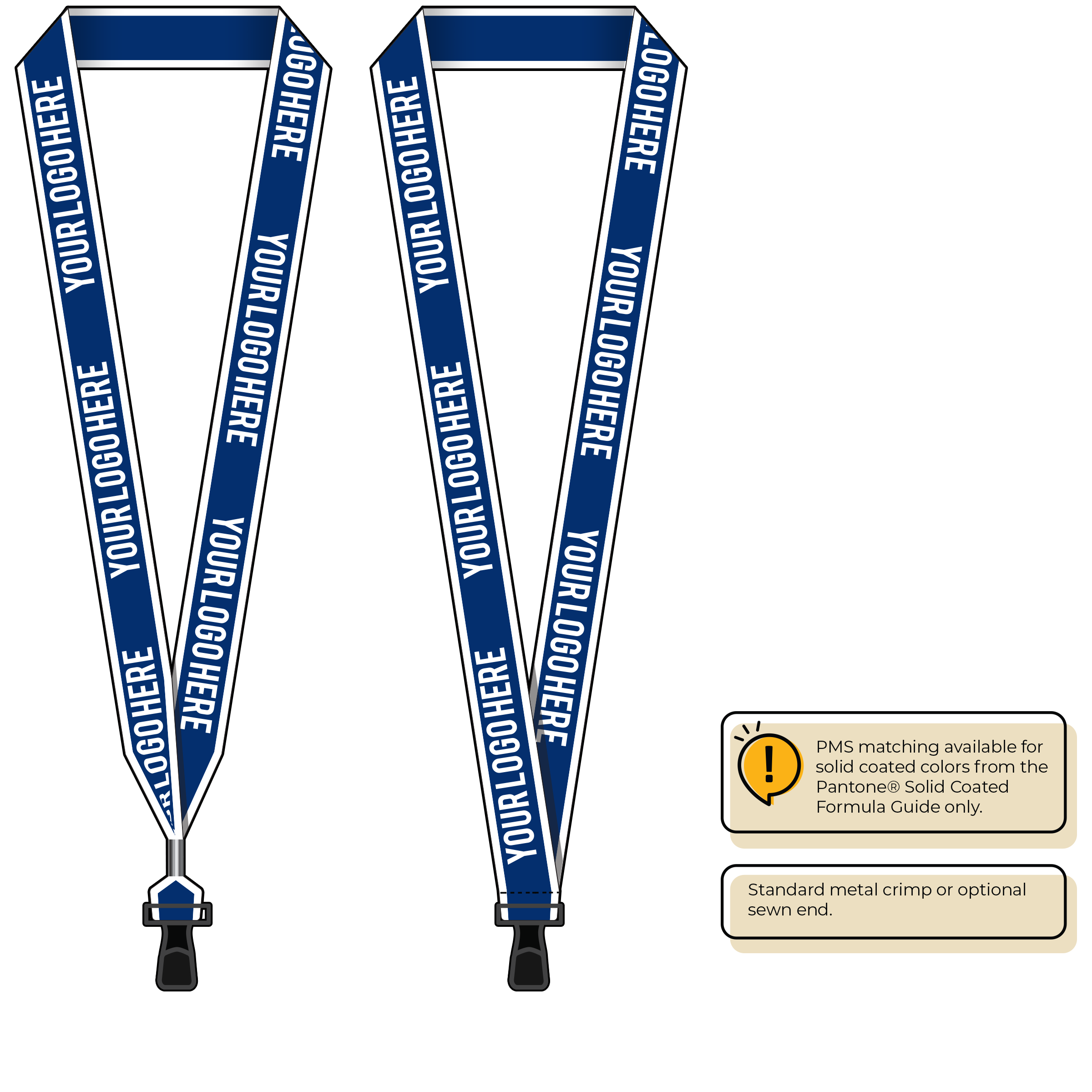 BHW014 | 1" White Border Silkscreen Lanyards
