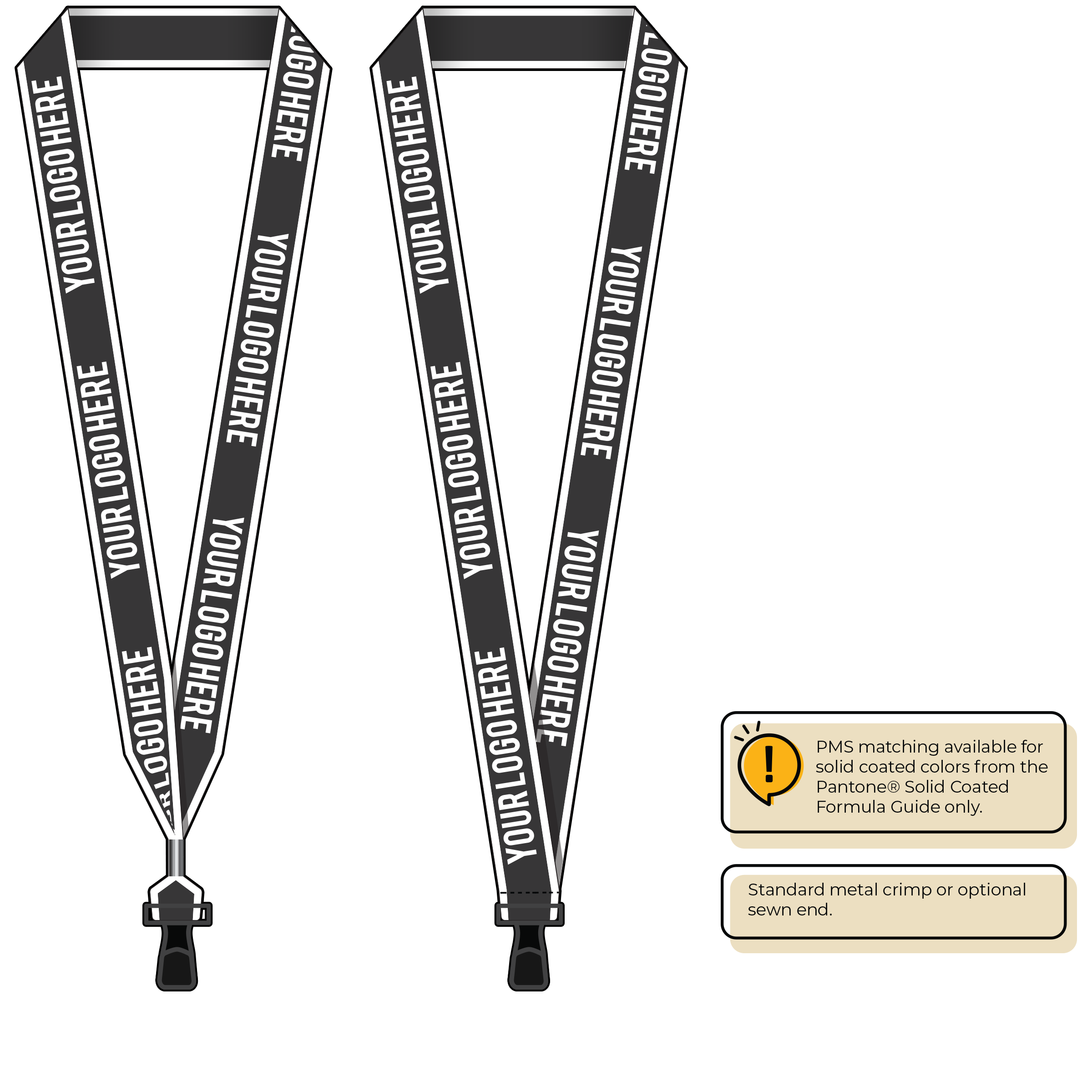 BHW014 | 1" White Border Silkscreen Lanyards