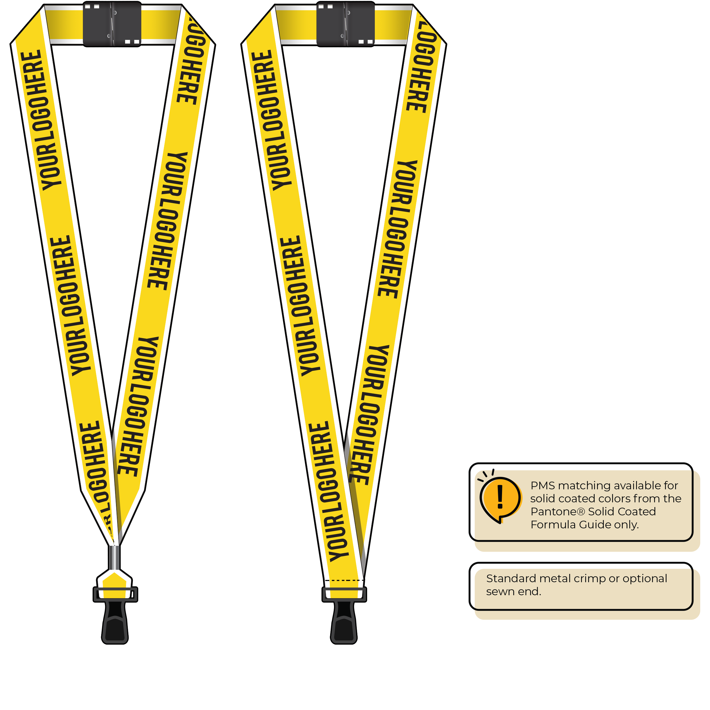 BHW014 | 1" White Border Silkscreen Lanyards