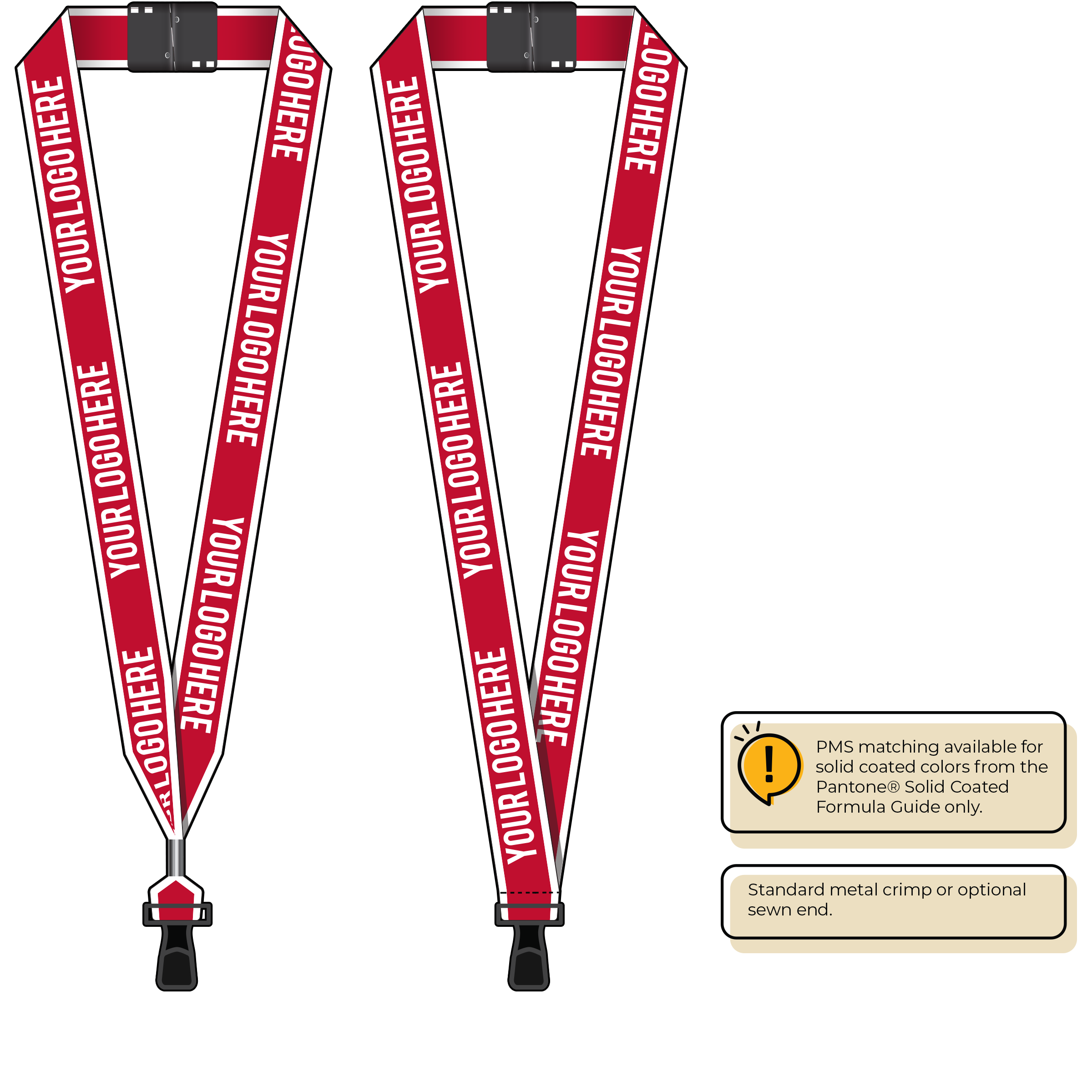 BHW014 | 1" White Border Silkscreen Lanyards