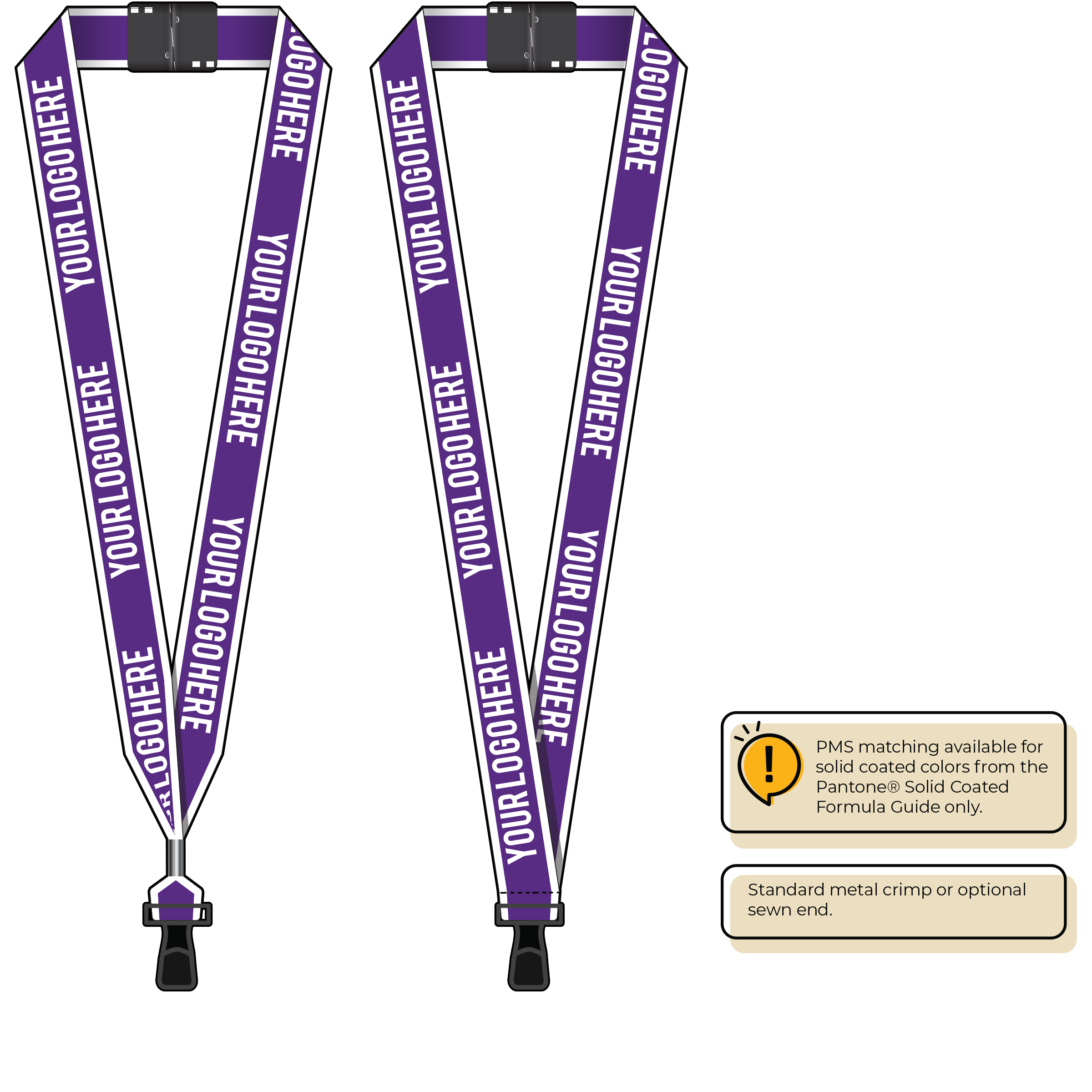 BHW014 | 1" White Border Silkscreen Lanyards