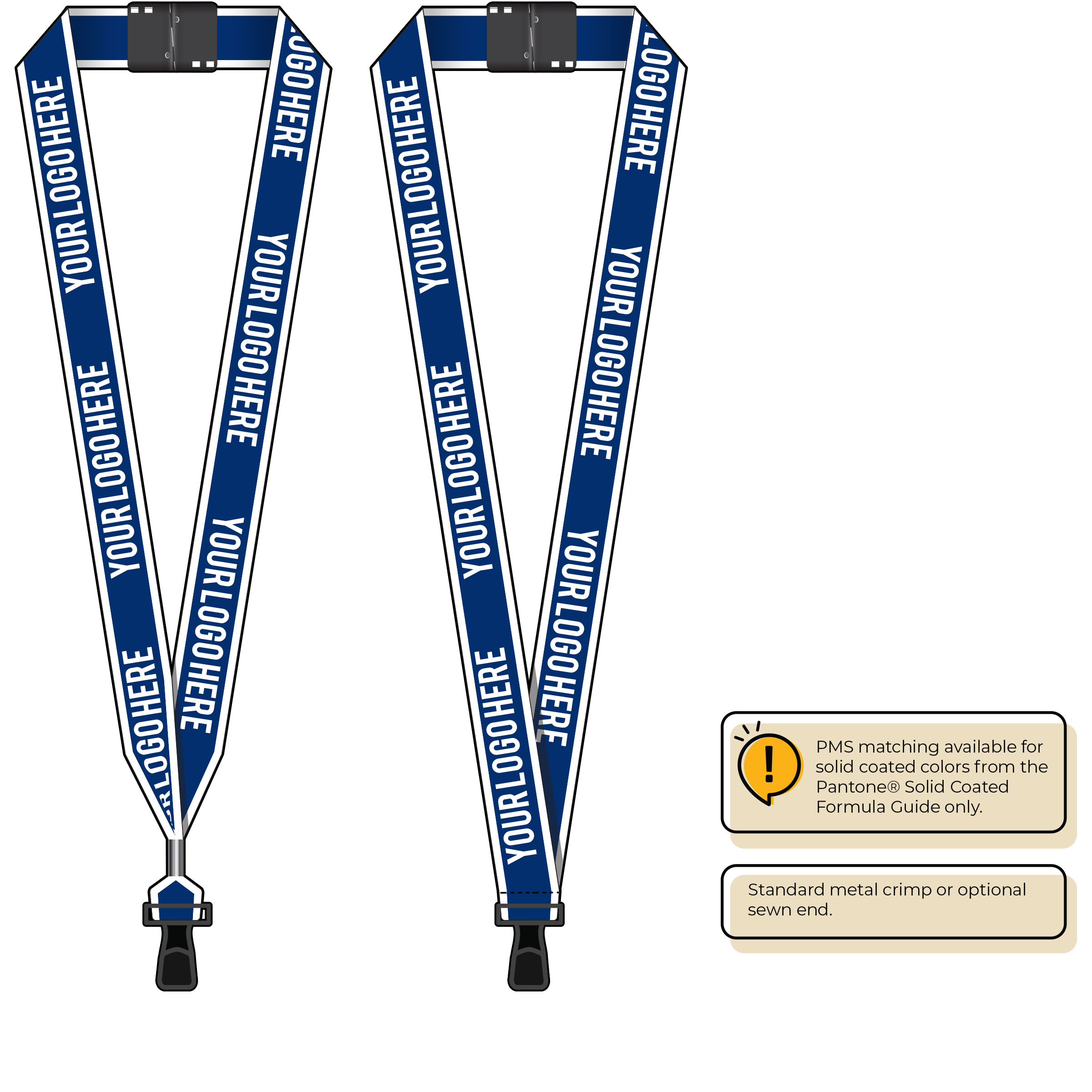 BHW014 | 1" White Border Silkscreen Lanyards