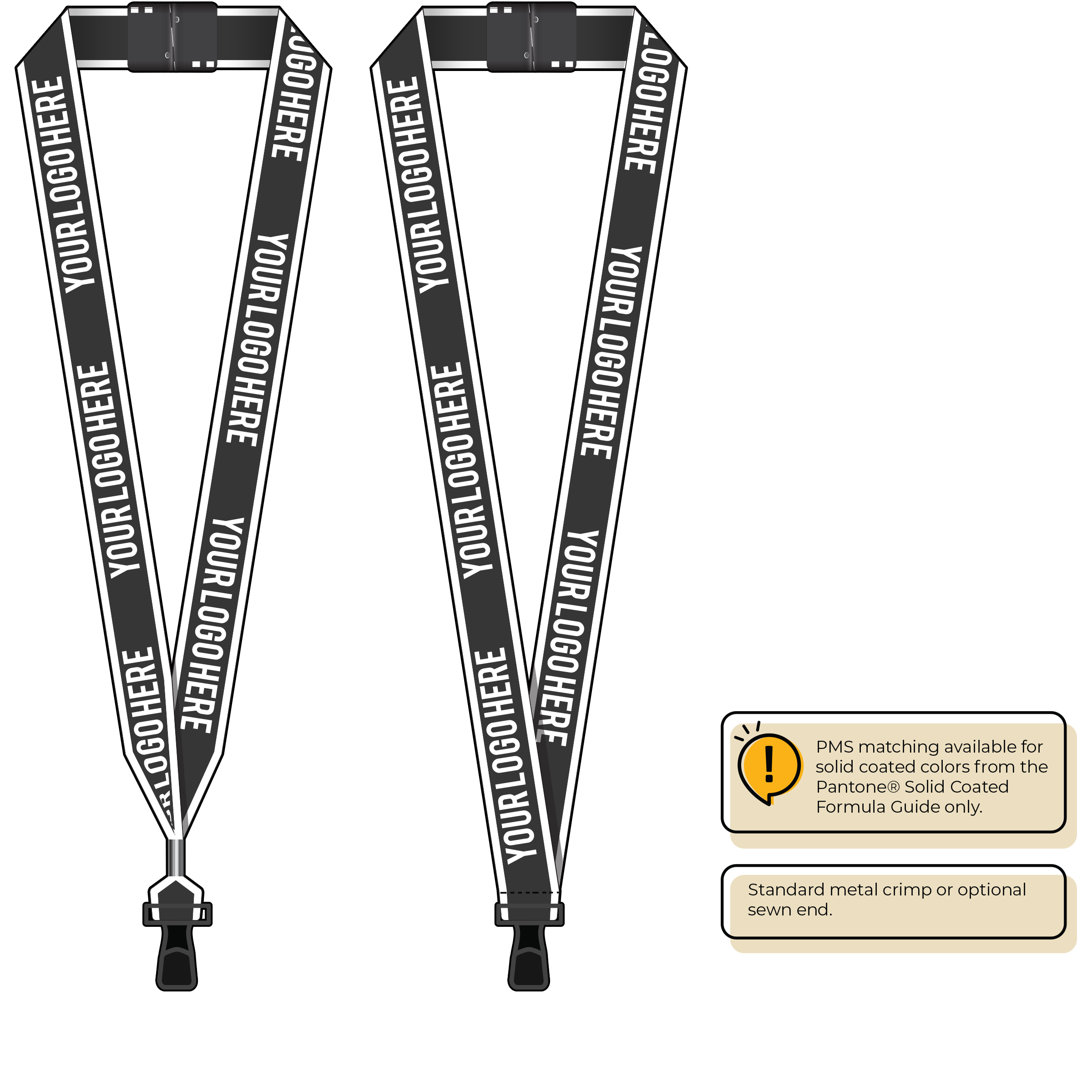 BHW014 | 1" White Border Silkscreen Lanyards