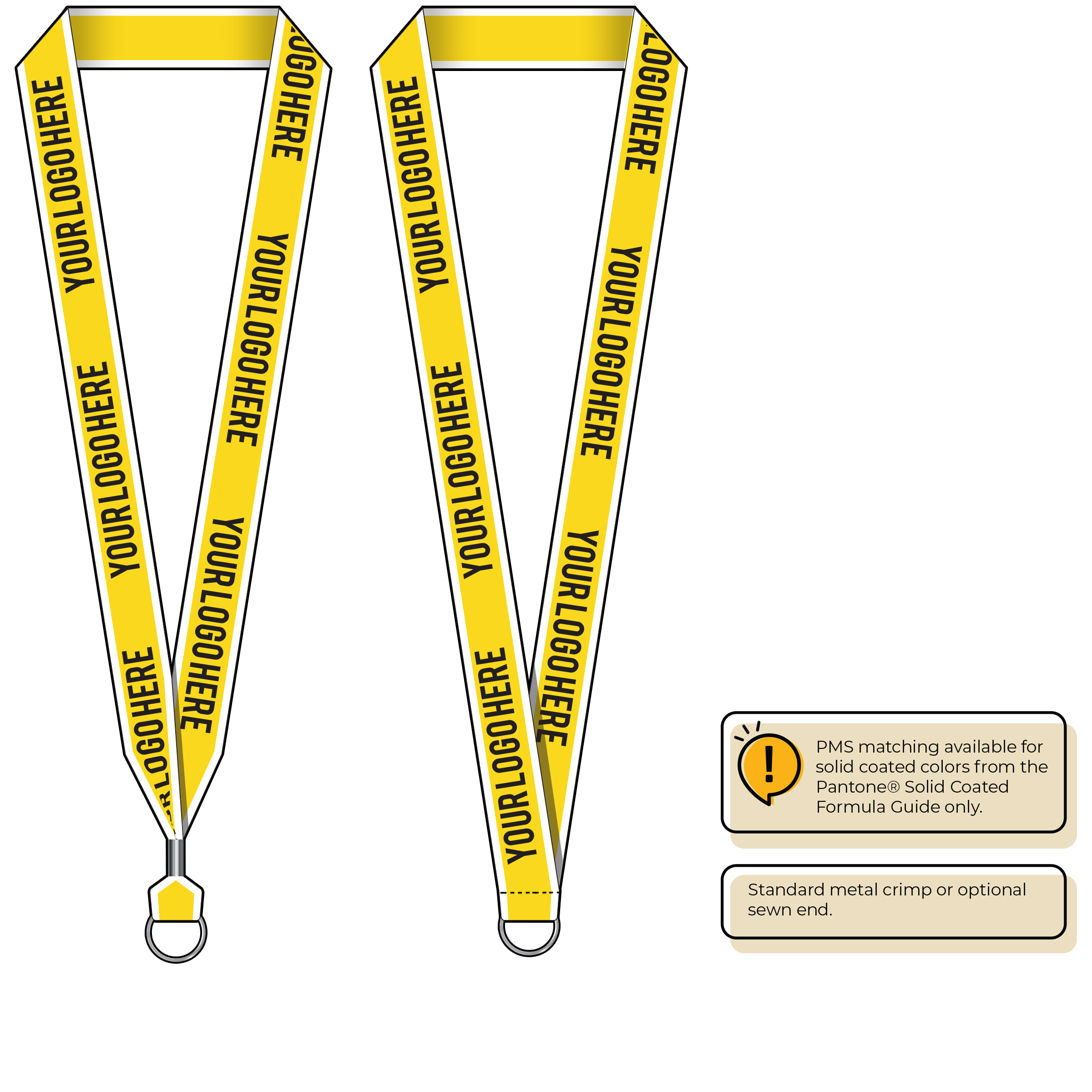 BHW014 | 1" White Border Silkscreen Lanyards