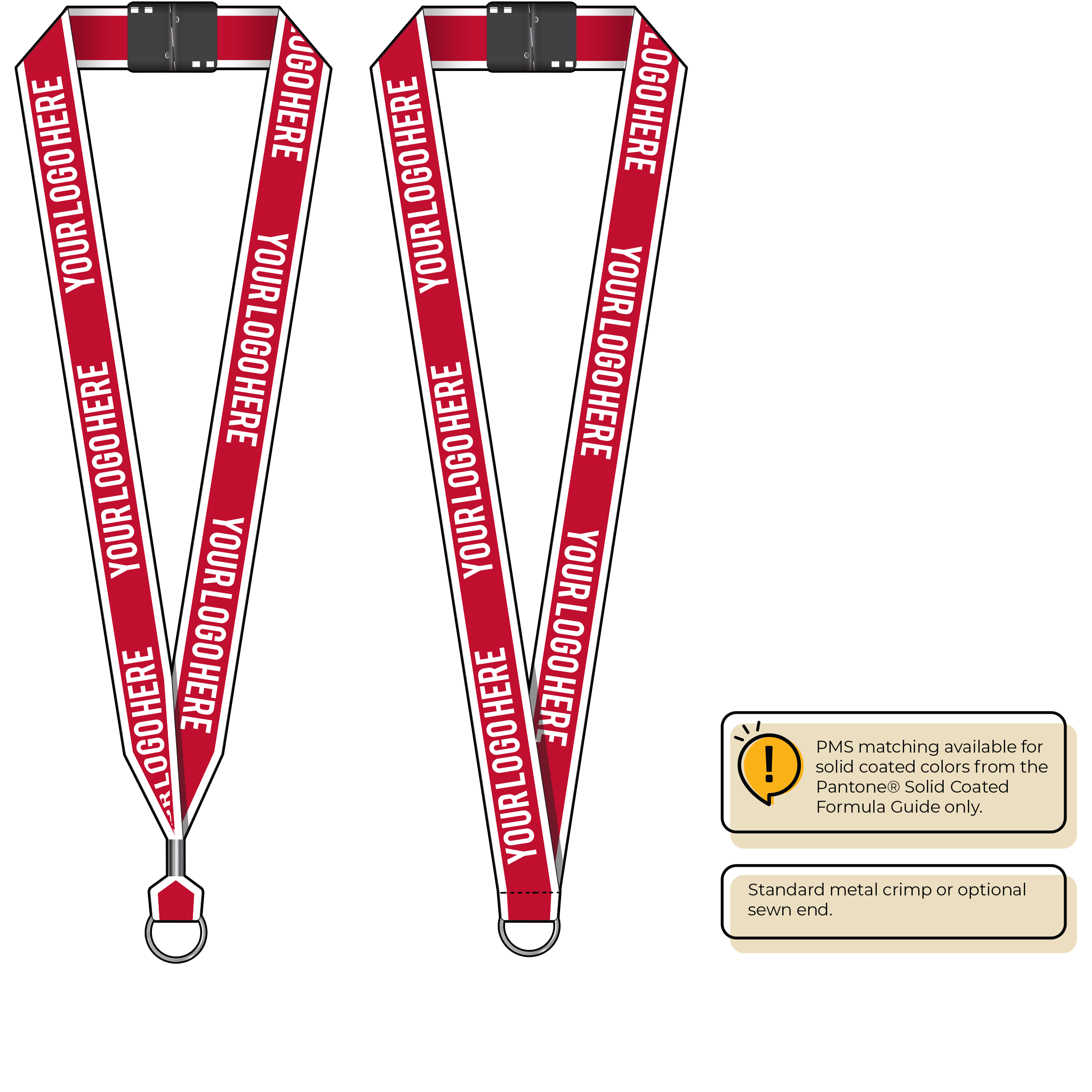 BHW014 | 1" White Border Silkscreen Lanyards