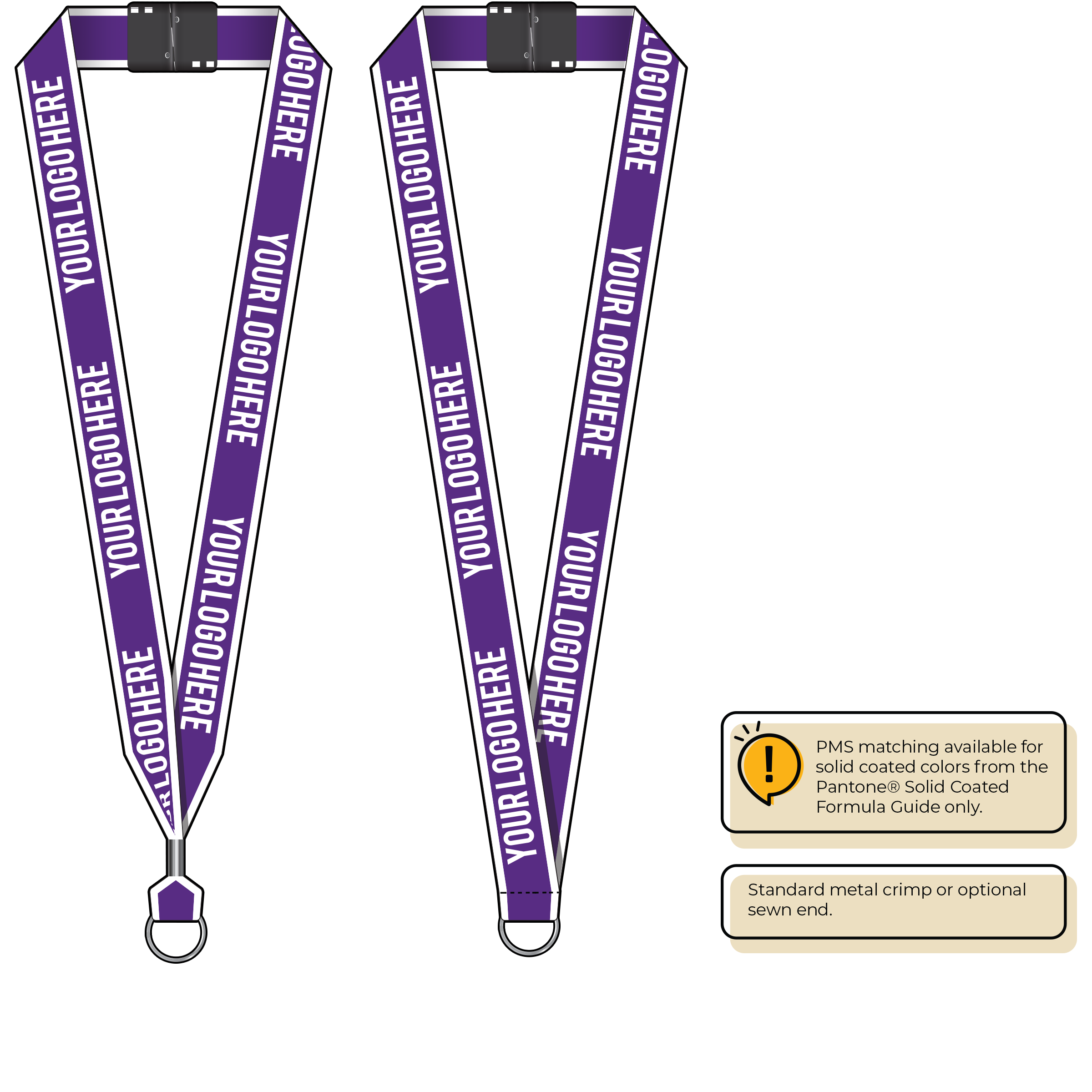 BHW014 | 1" White Border Silkscreen Lanyards