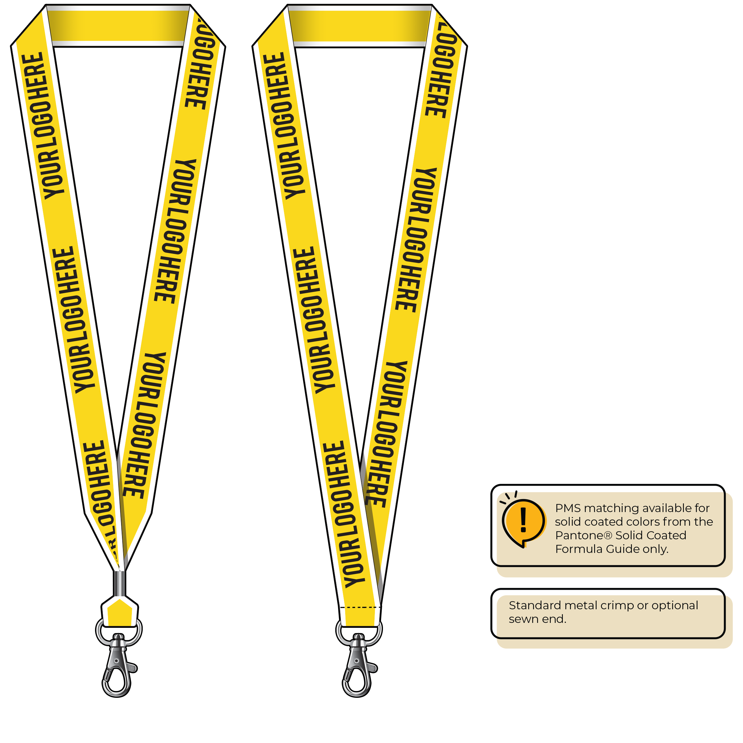 BHW014 | 1" White Border Silkscreen Lanyards