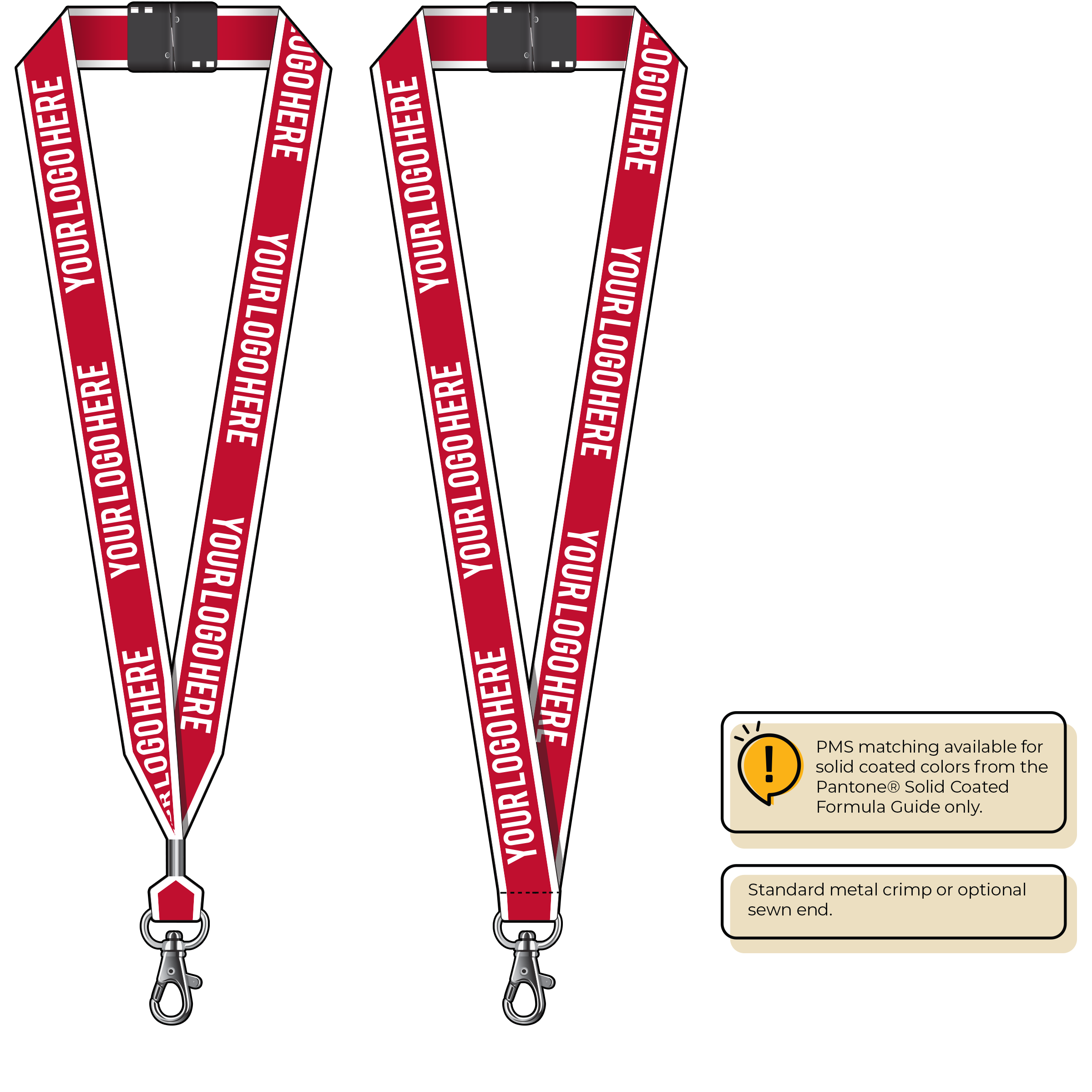 BHW014 | 1" White Border Silkscreen Lanyards