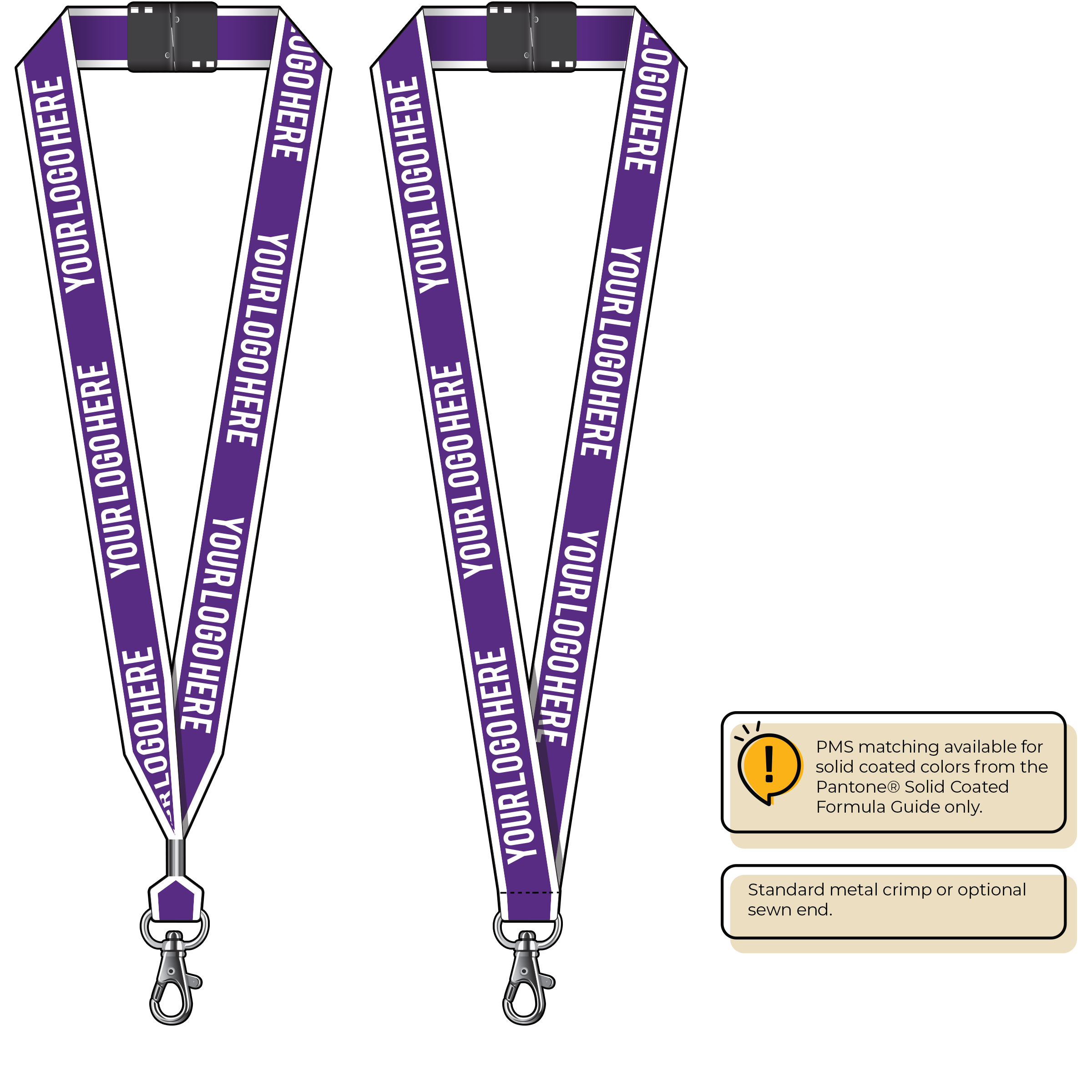 BHW014 | 1" White Border Silkscreen Lanyards
