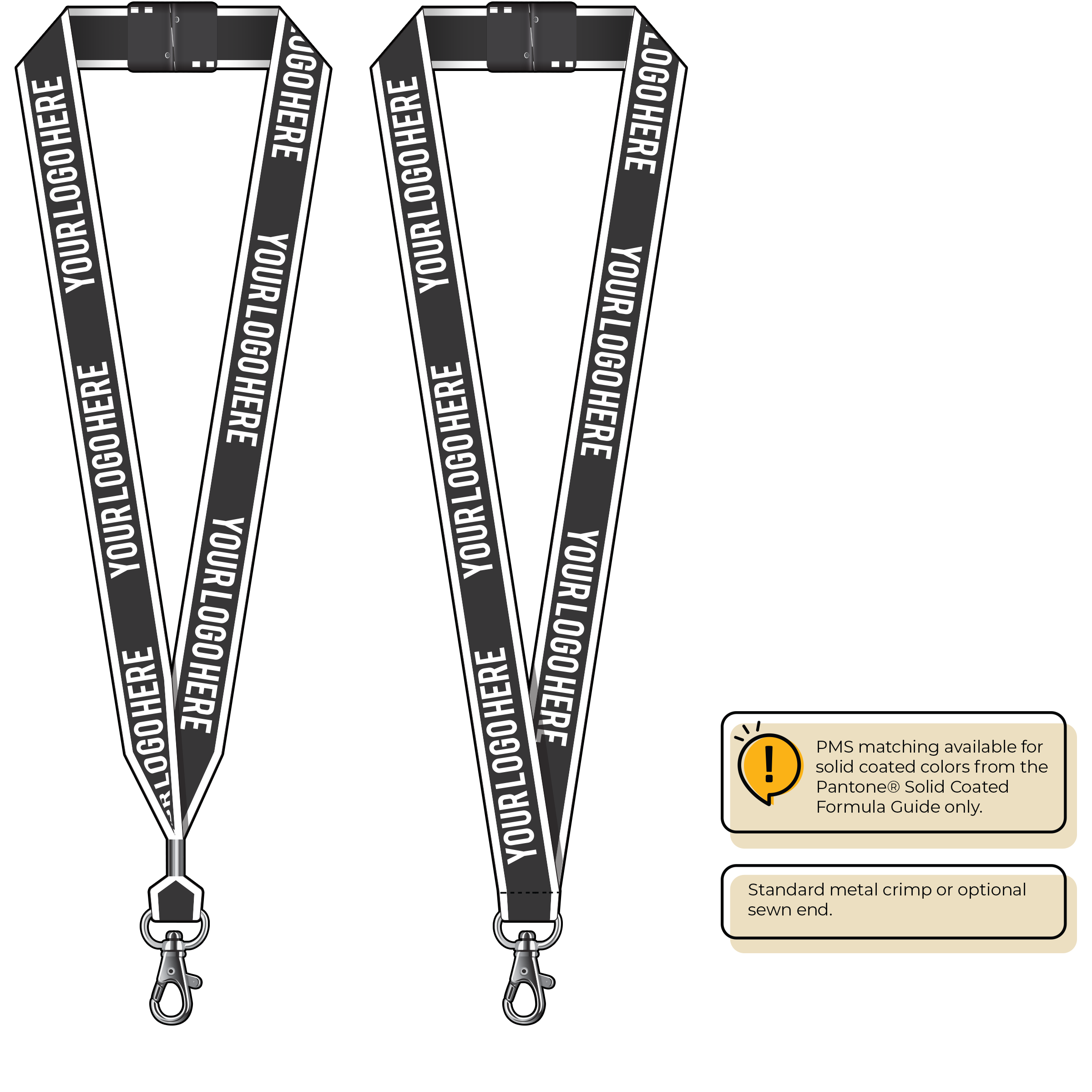 BHW014 | 1" White Border Silkscreen Lanyards