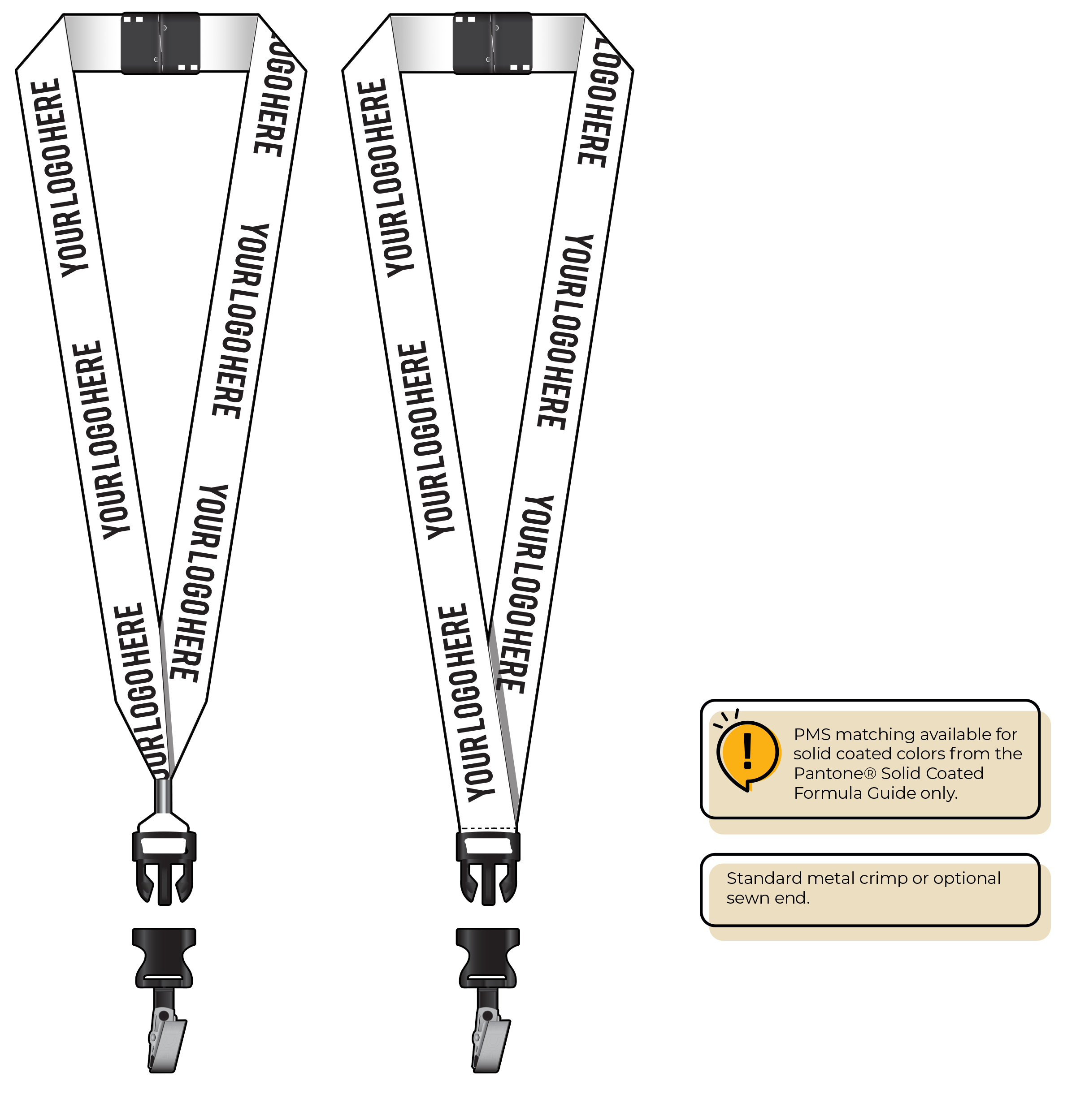 BH0014 | 1" MicroWeave Silkscreen Lanyards :: DETACH BUCKLE
