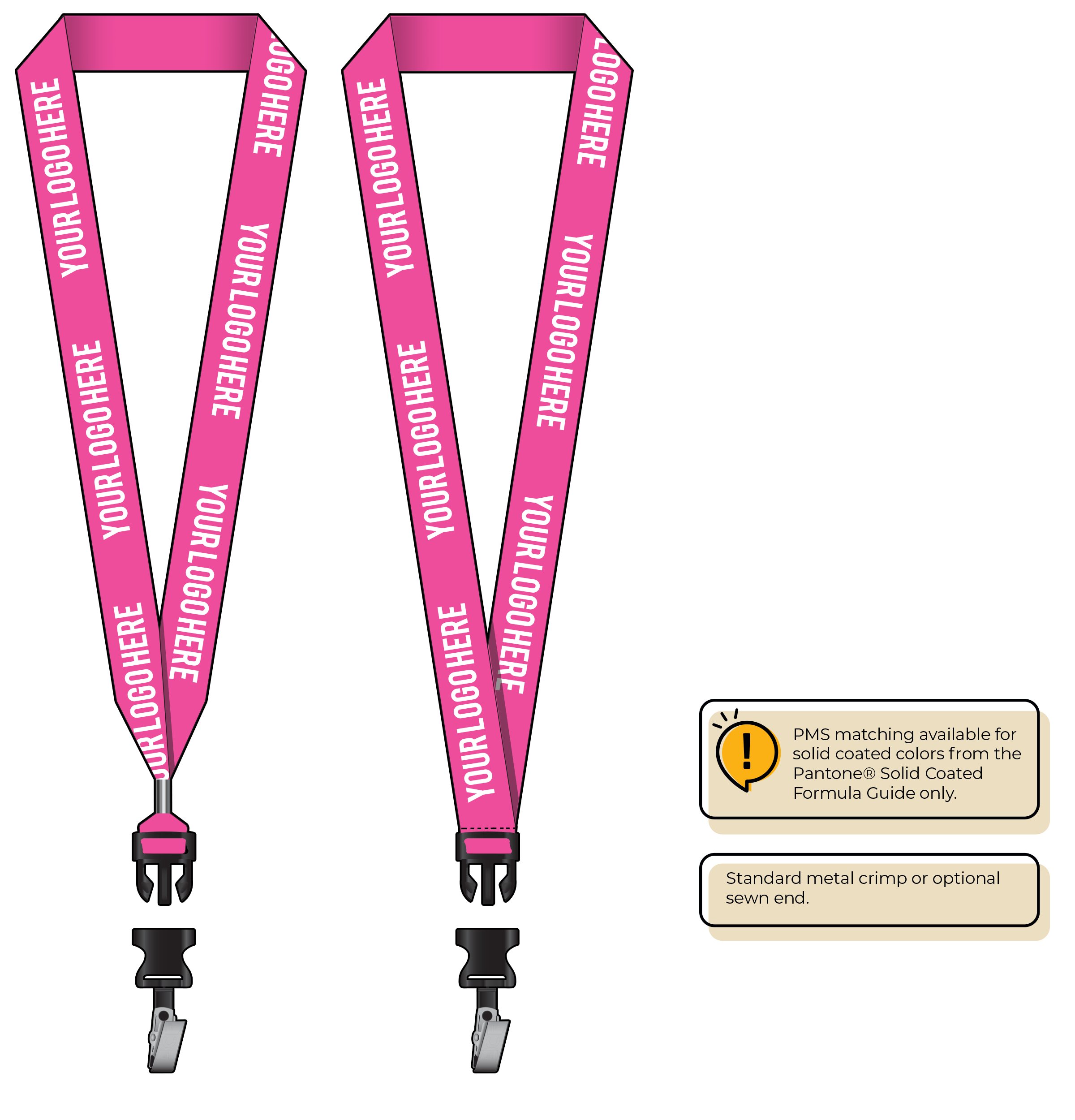 BHN014 | 1" Neon MicroWeave Silkscreen Lanyards :: DETACH BUCKLE