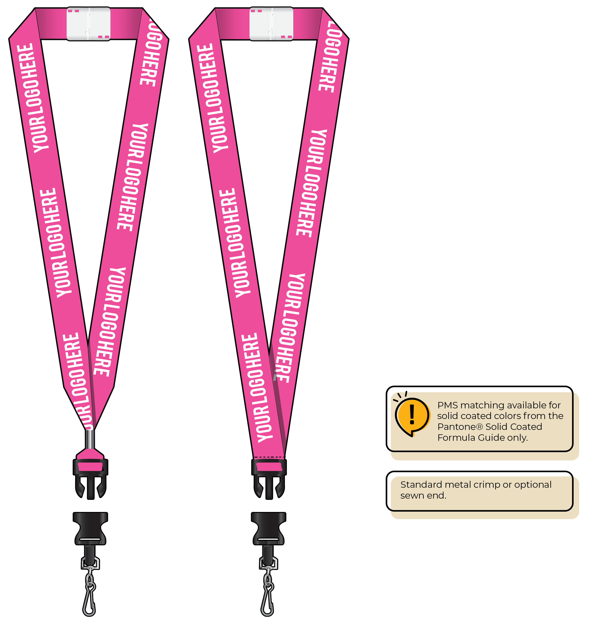 BHN014 | 1" Neon MicroWeave Silkscreen Lanyards :: DETACH BUCKLE