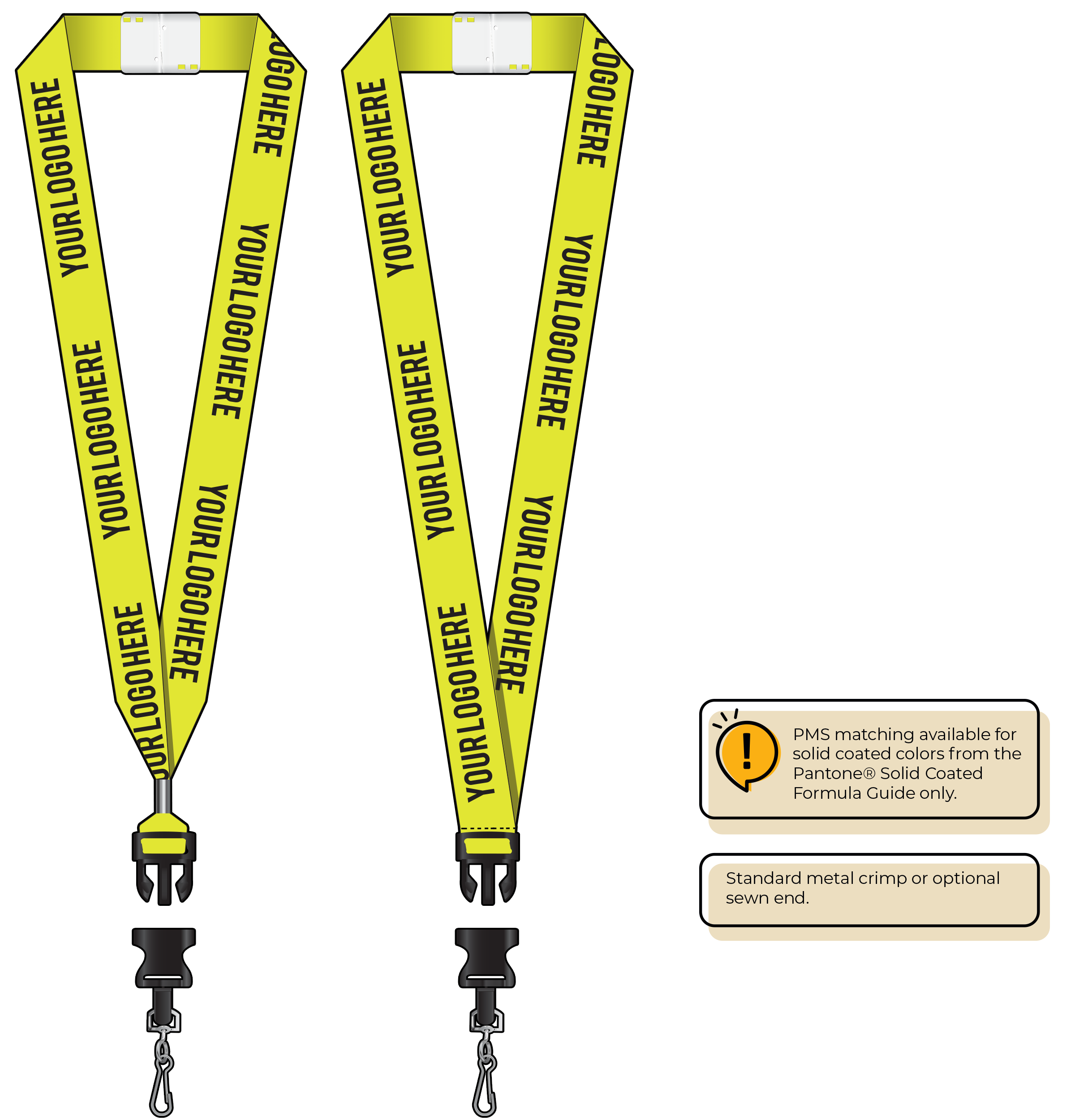 BHN014 | 1" Neon MicroWeave Silkscreen Lanyards :: DETACH BUCKLE
