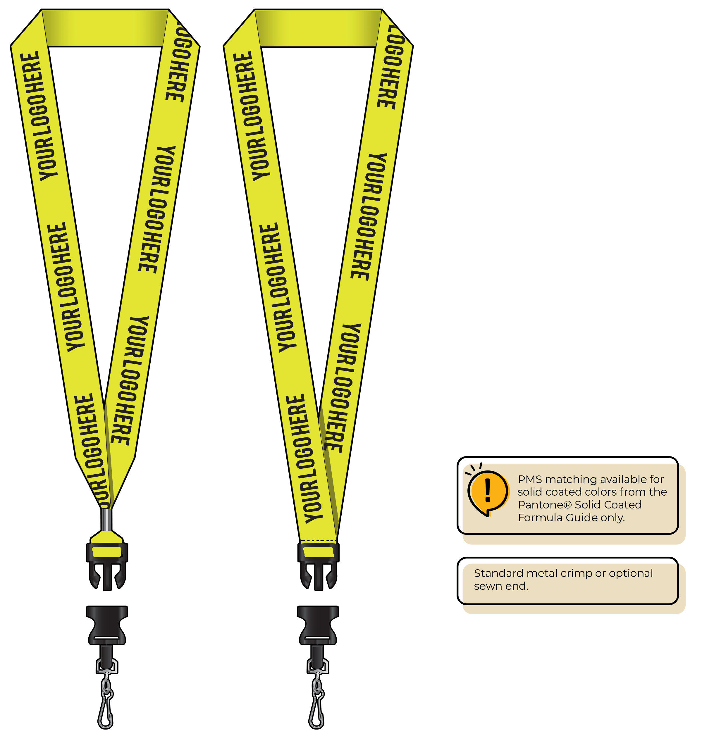 BHN014 | 1" Neon MicroWeave Silkscreen Lanyards :: DETACH BUCKLE