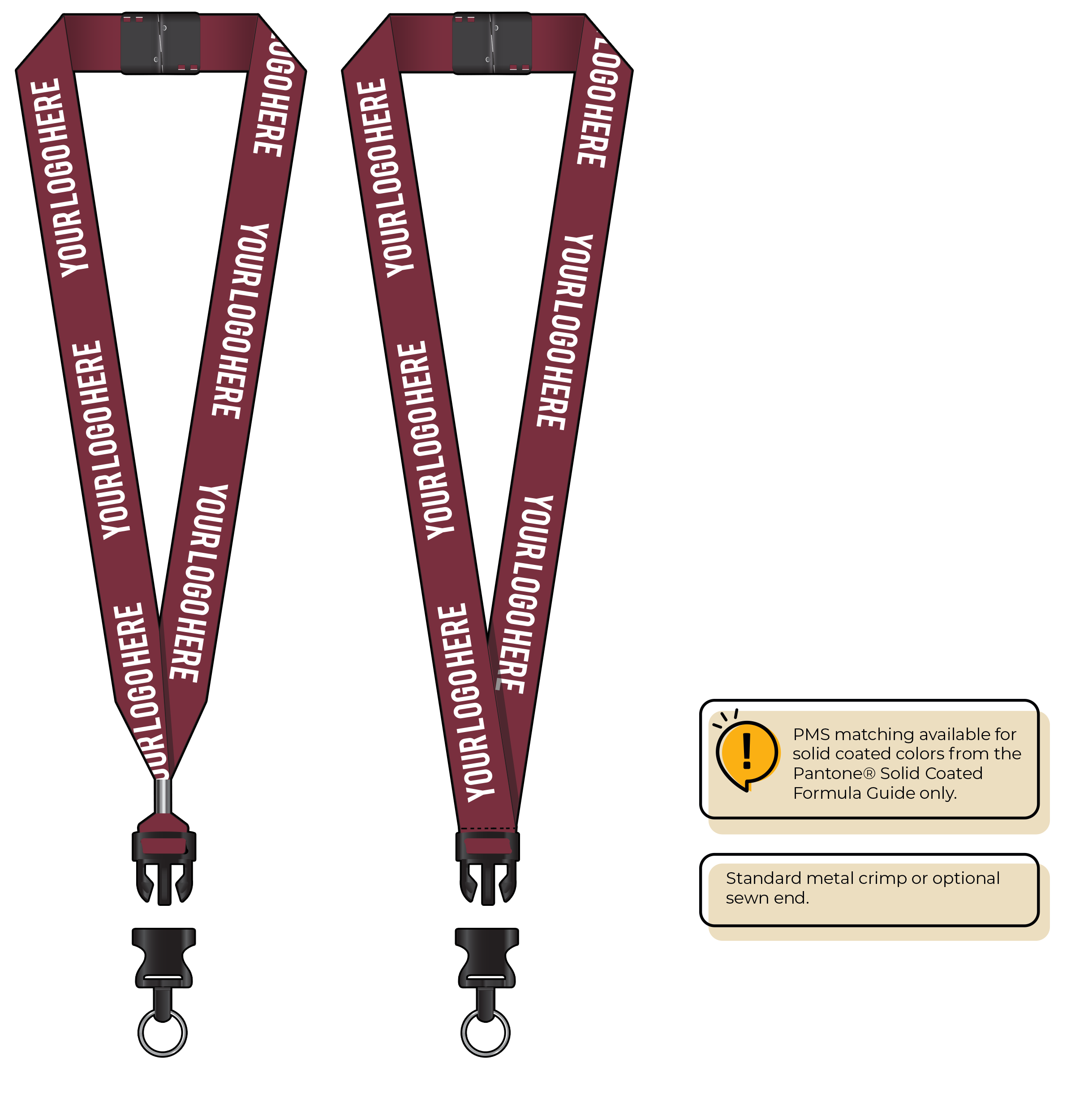 BH0014 | 1" MicroWeave Silkscreen Lanyards :: DETACH BUCKLE