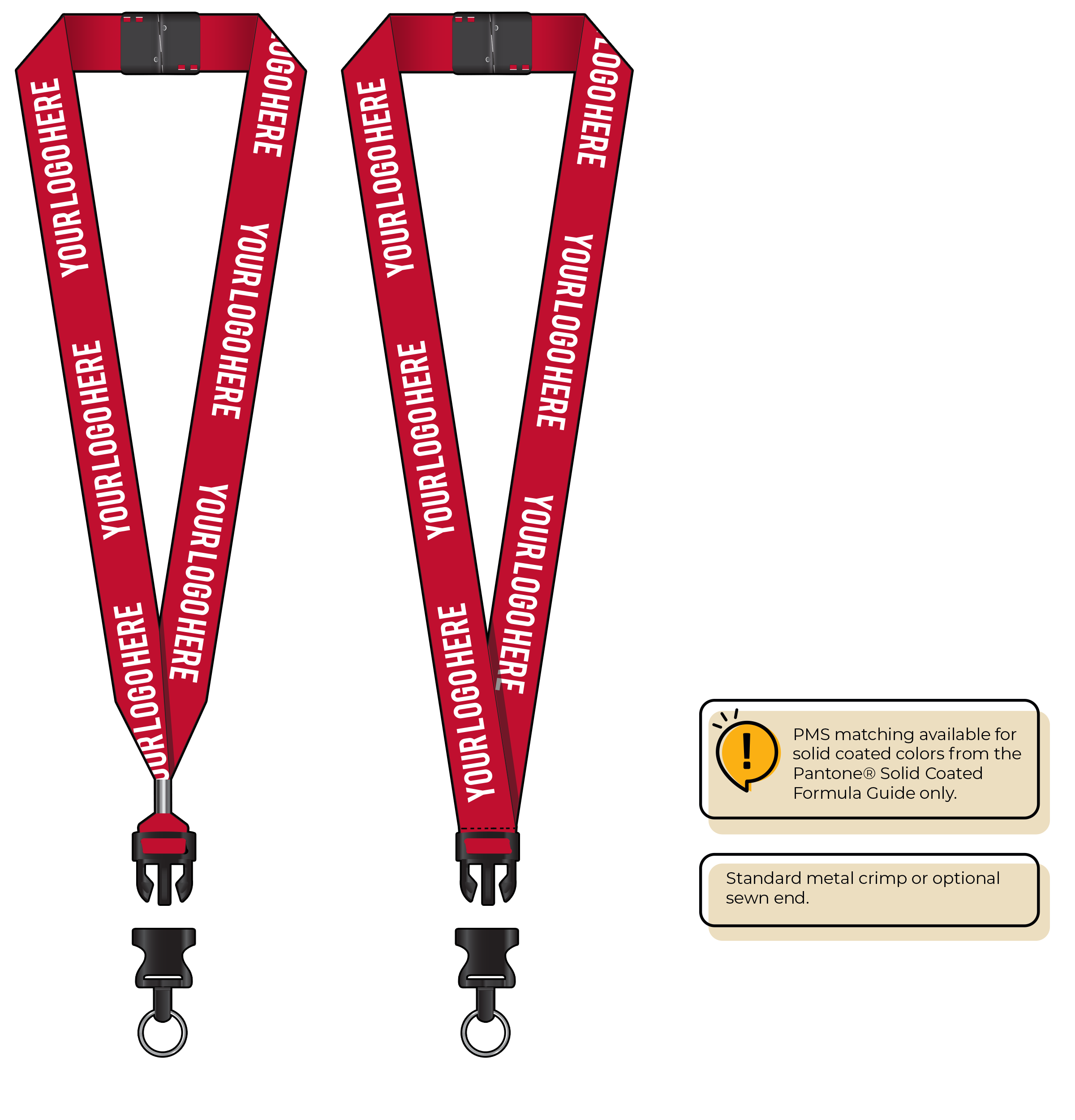 BH0014 | 1" MicroWeave Silkscreen Lanyards :: DETACH BUCKLE