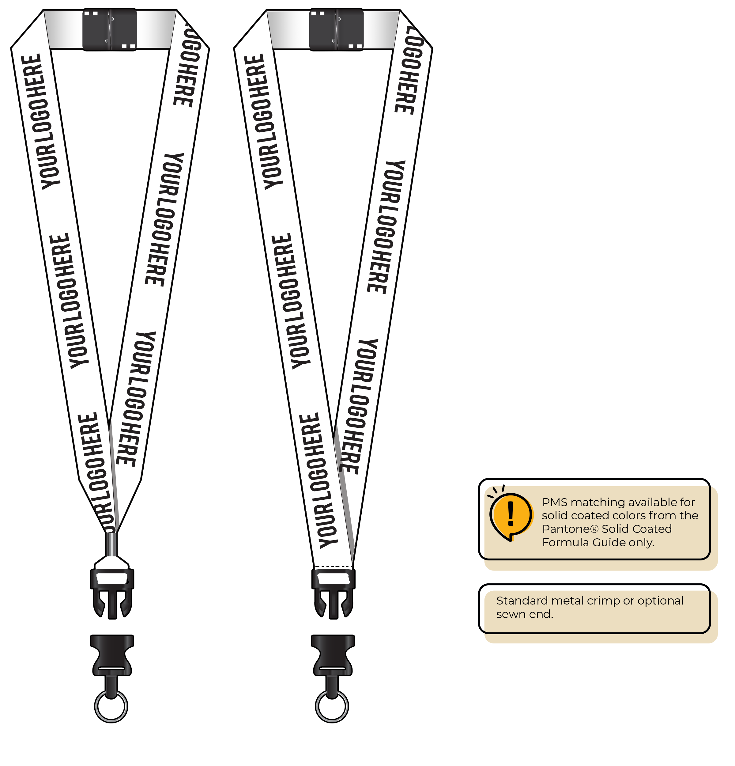 BH0014 | 1" MicroWeave Silkscreen Lanyards :: DETACH BUCKLE
