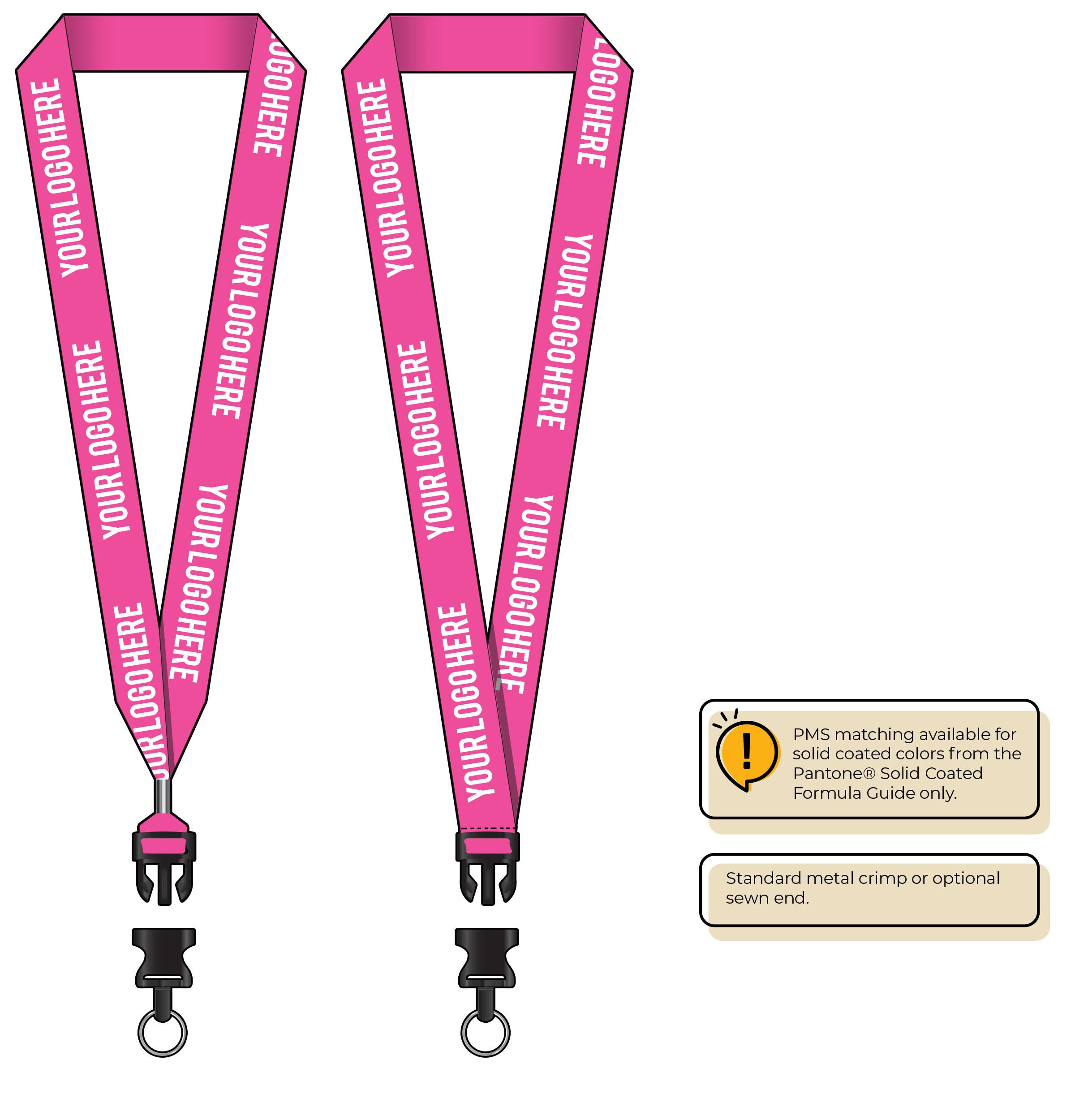 BHN014 | 1" Neon MicroWeave Silkscreen Lanyards :: DETACH BUCKLE
