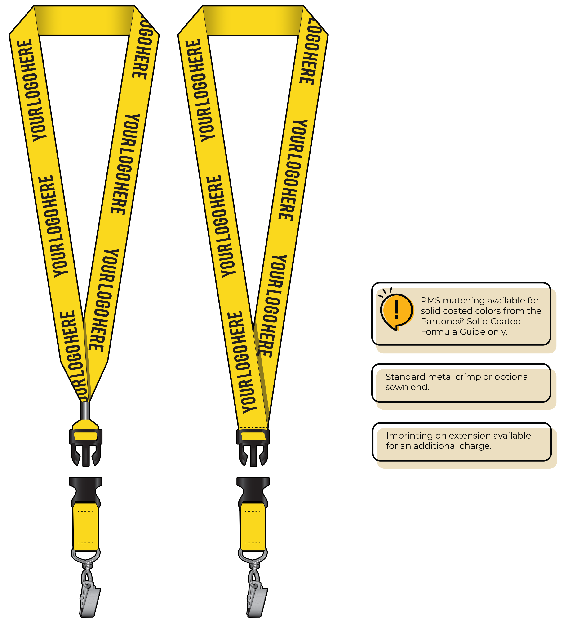 BH0014 | 1" MicroWeave Silkscreen Lanyards :: DETACH BUCKLE WITH EXTENSION