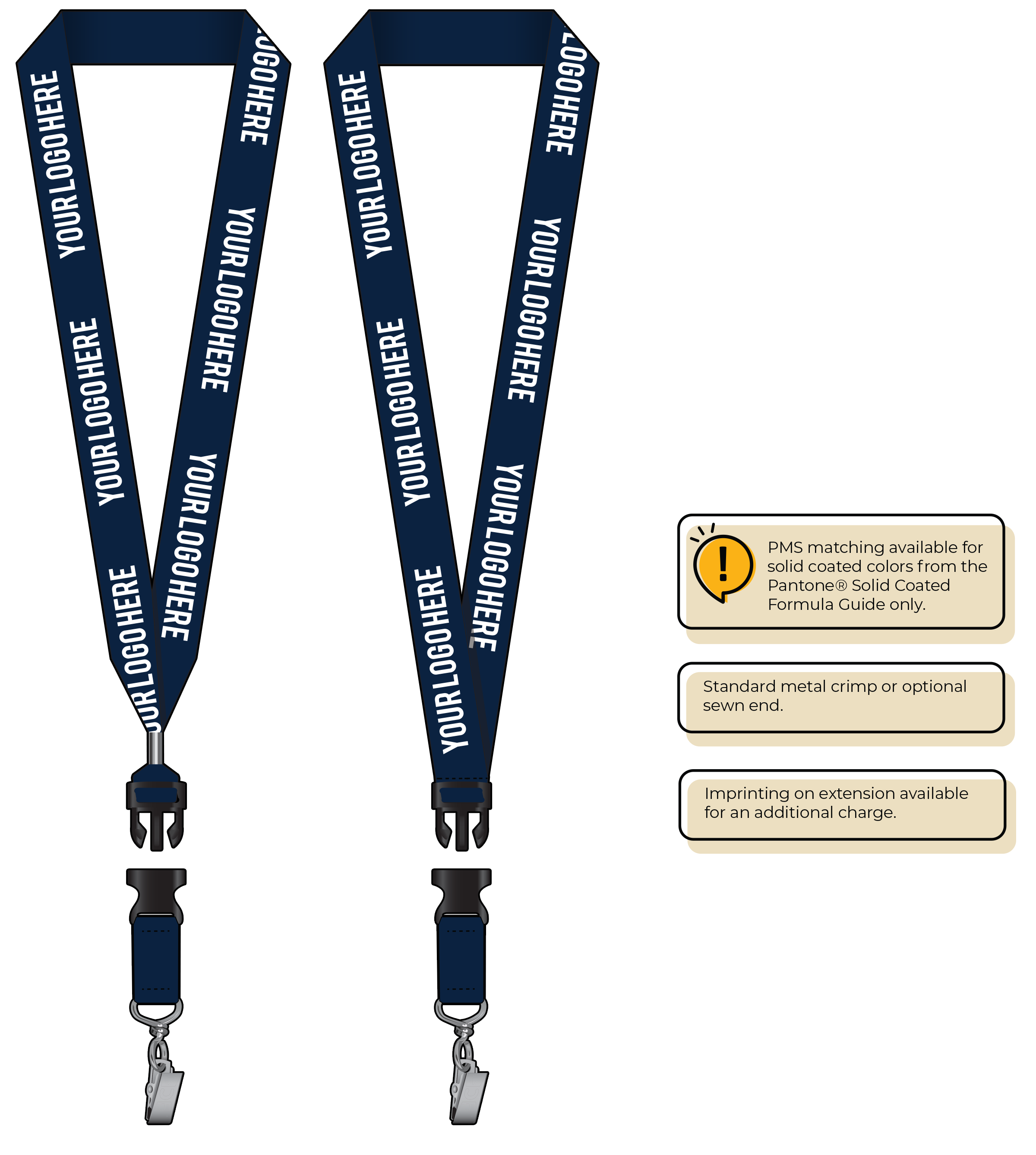 BH0014 | 1" MicroWeave Silkscreen Lanyards :: DETACH BUCKLE WITH EXTENSION